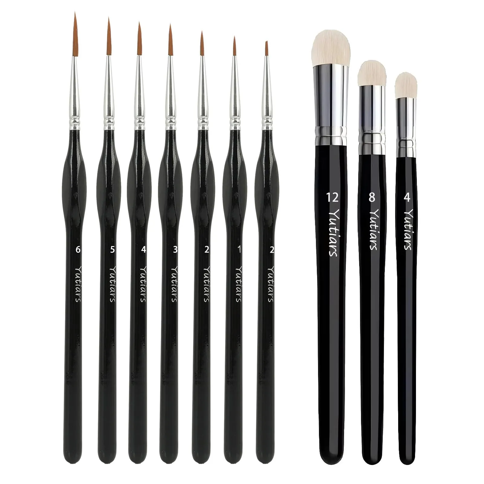 Set di Pennelli Professionali per Miniature e Modellismo - 10 Pezzi