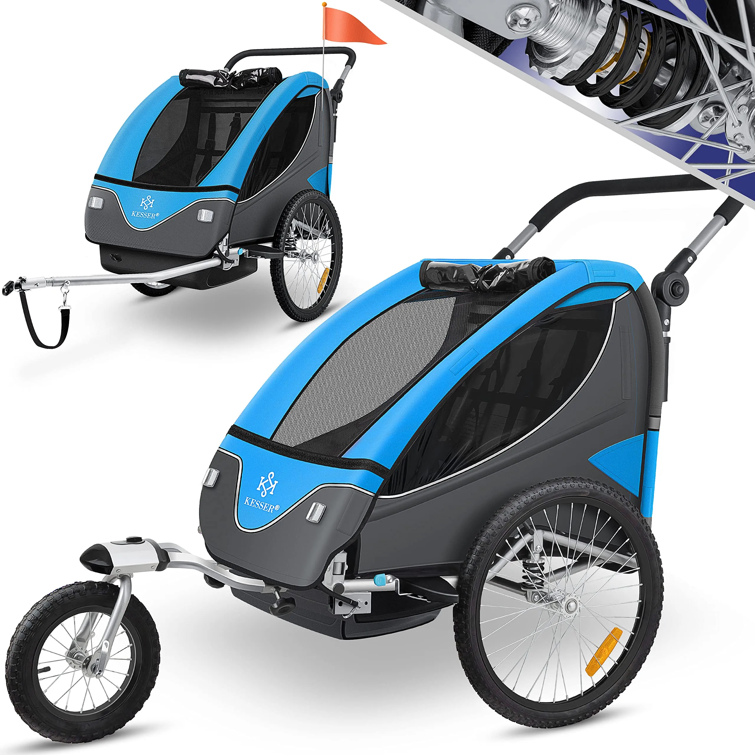 KESSER® Rimorchio per Bambini 2in1 Blu