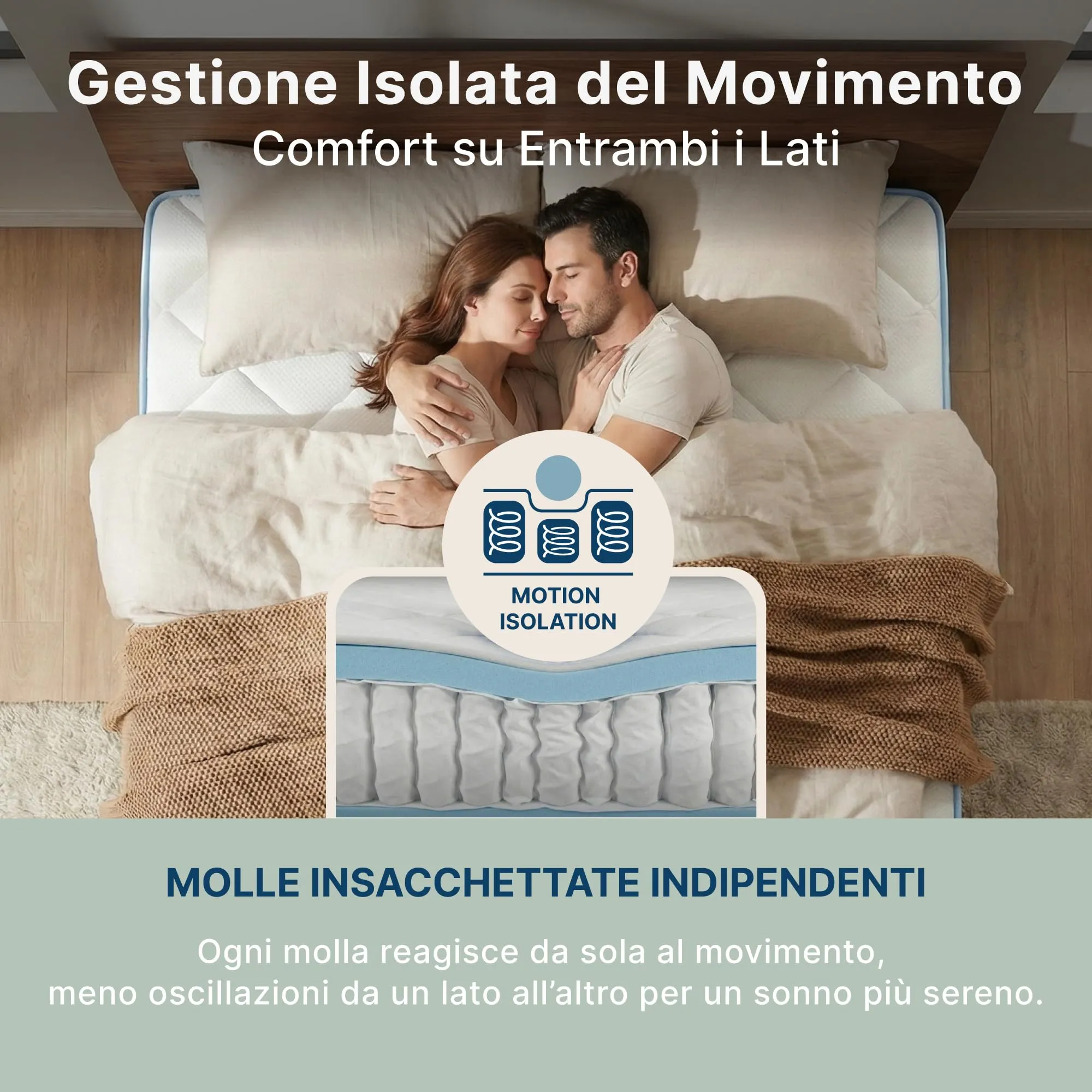 BedStory Materasso a molle insacchettate, 160 x 200 cm, durezza H3/H4