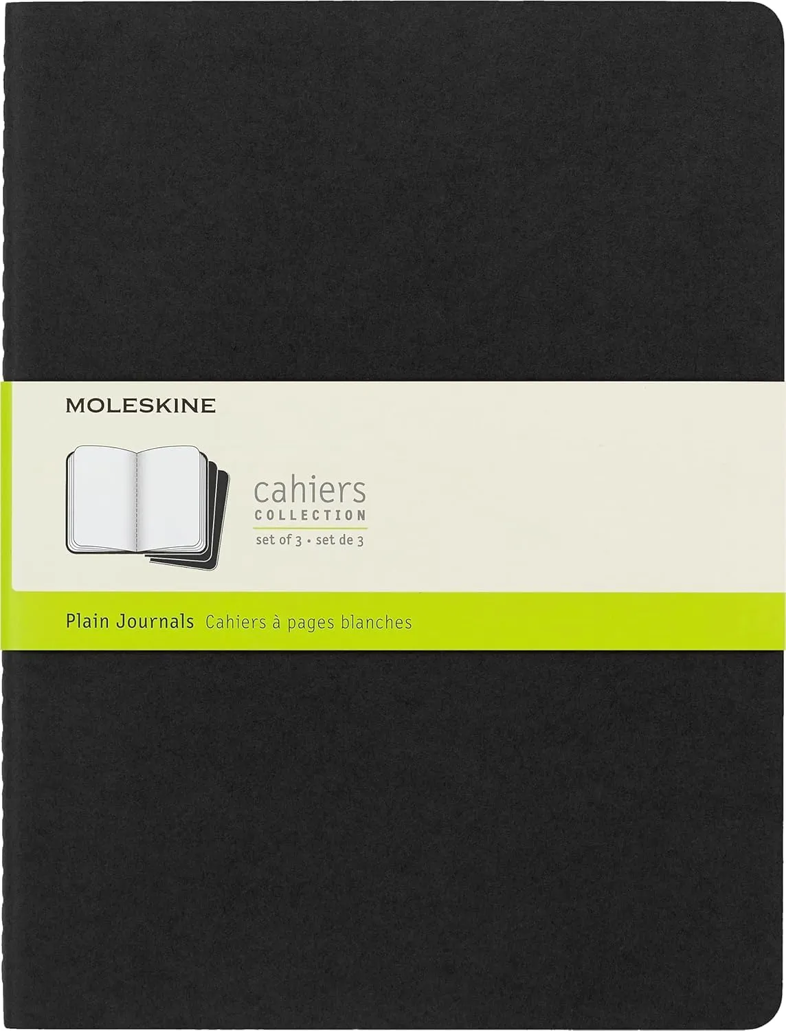 Moleskine Cahier Extra Large Blanko Schwarz - Set da 3