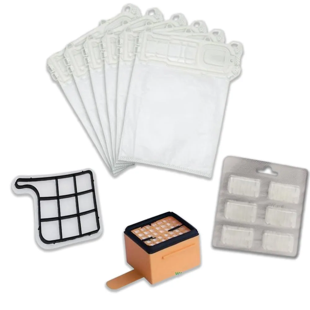 Kit Ricambi DL SERVICE per Folletto VK 135/136: Sacchetti, Filtro Hepa, Griglia Motore e Profumi