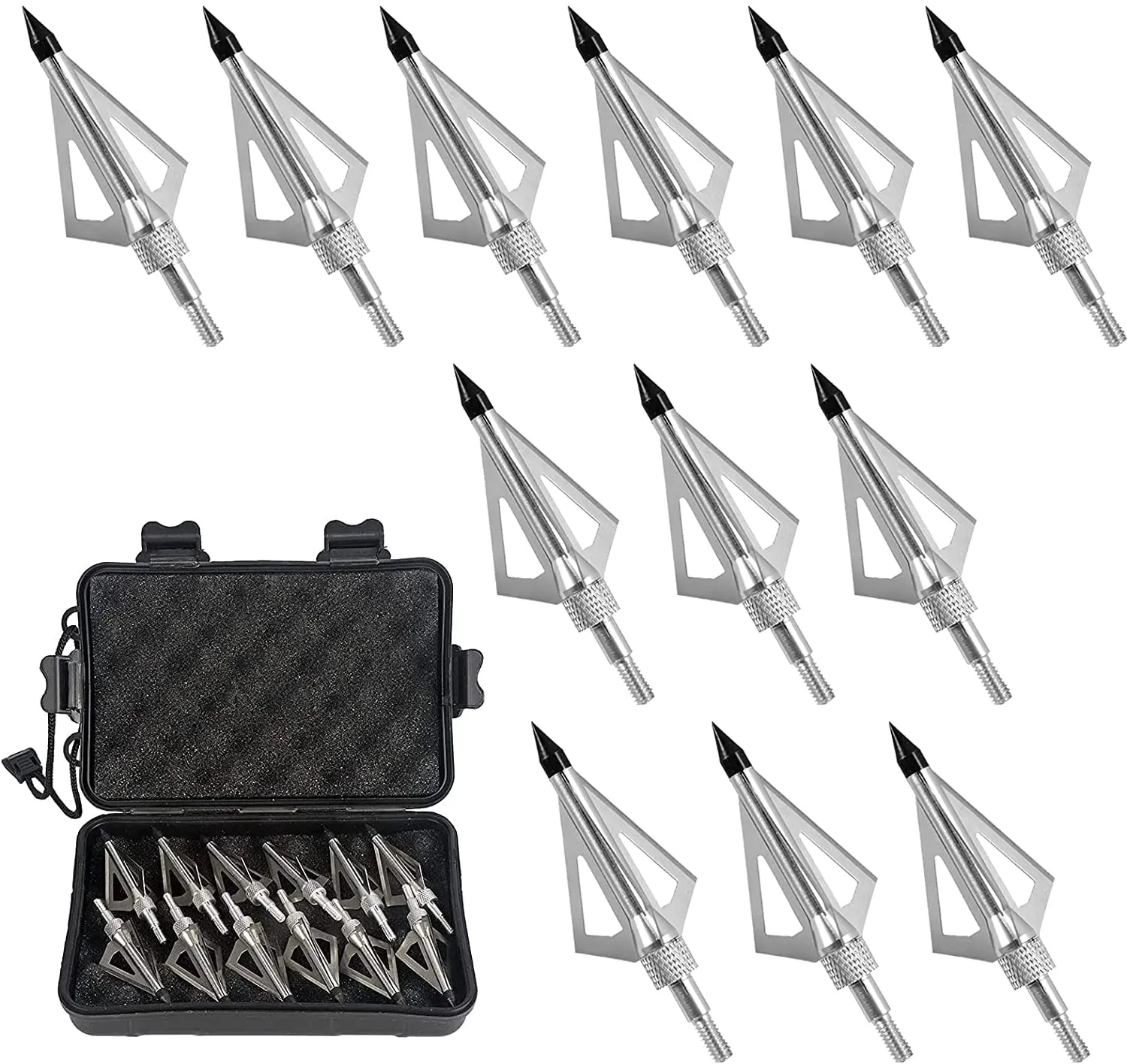 Punte da Caccia con L'Arco 12 Pezzi, 100/125 Grani, 3 Lame