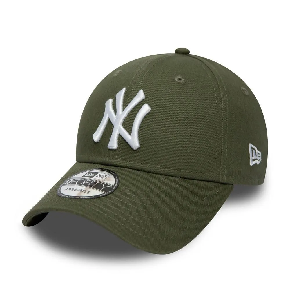 New Era New York Yankees MLB League Essential Verde Oliva 9Forty Berretto Regolabile per Bambini
