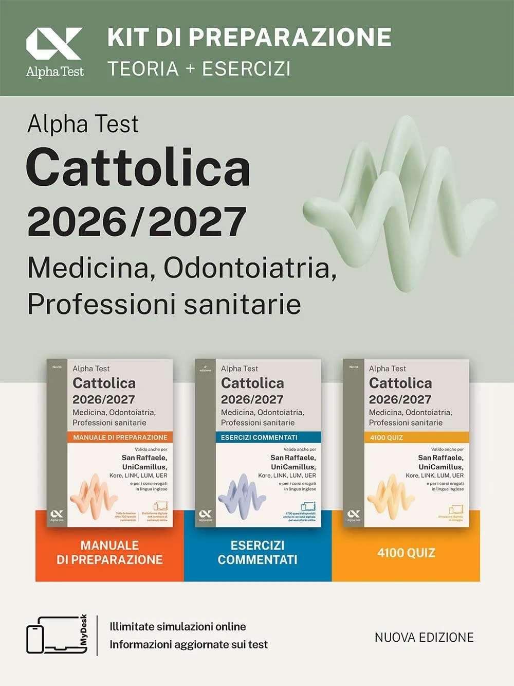 Alpha Test Cattolica 2026/2027 Medicina, Odontoiatria, Professioni sanitarie. Kit di preparazione