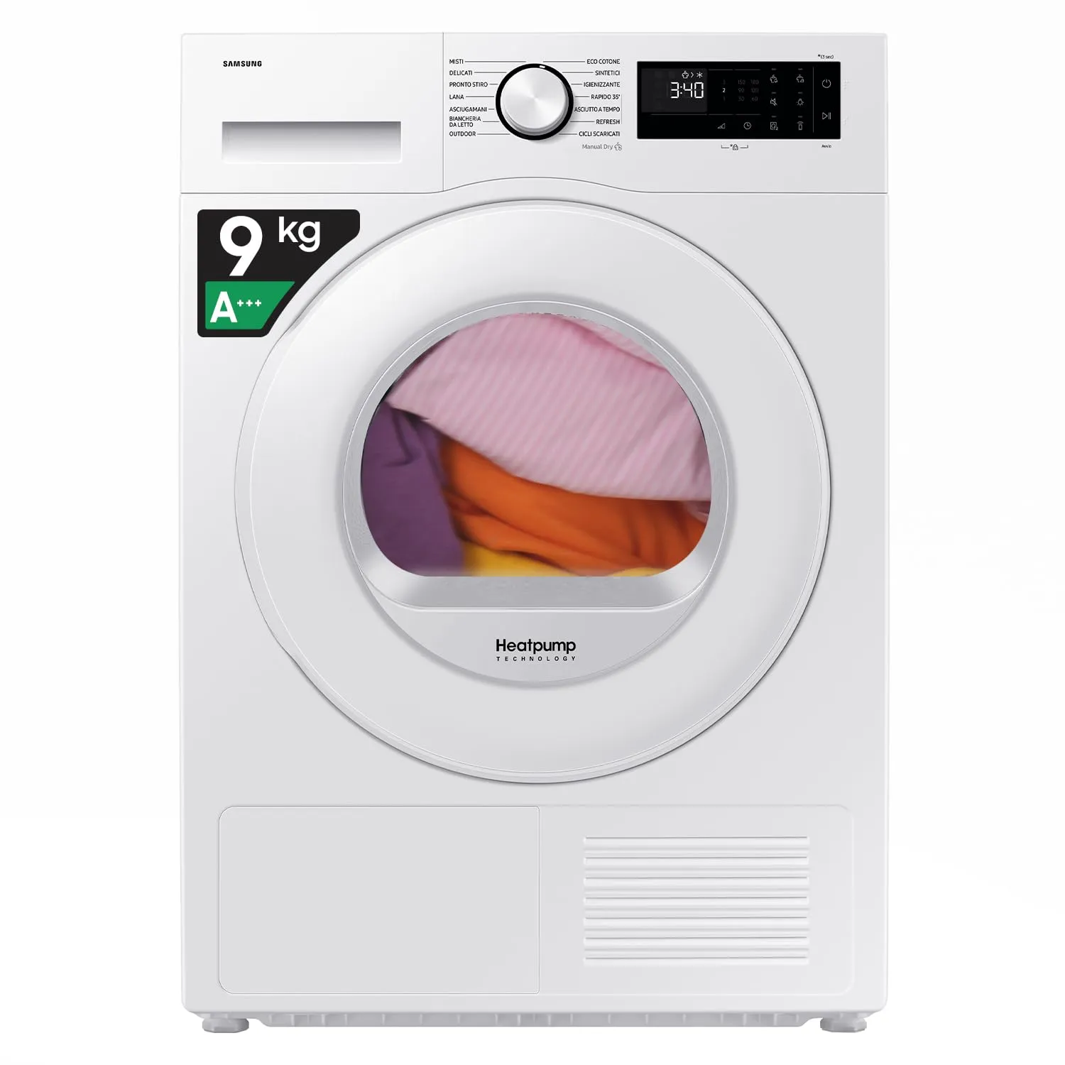Samsung Asciugatrice Crystal EcoDry DV90DG52A0TE, 9 kg, Pompa di Calore, Wifi