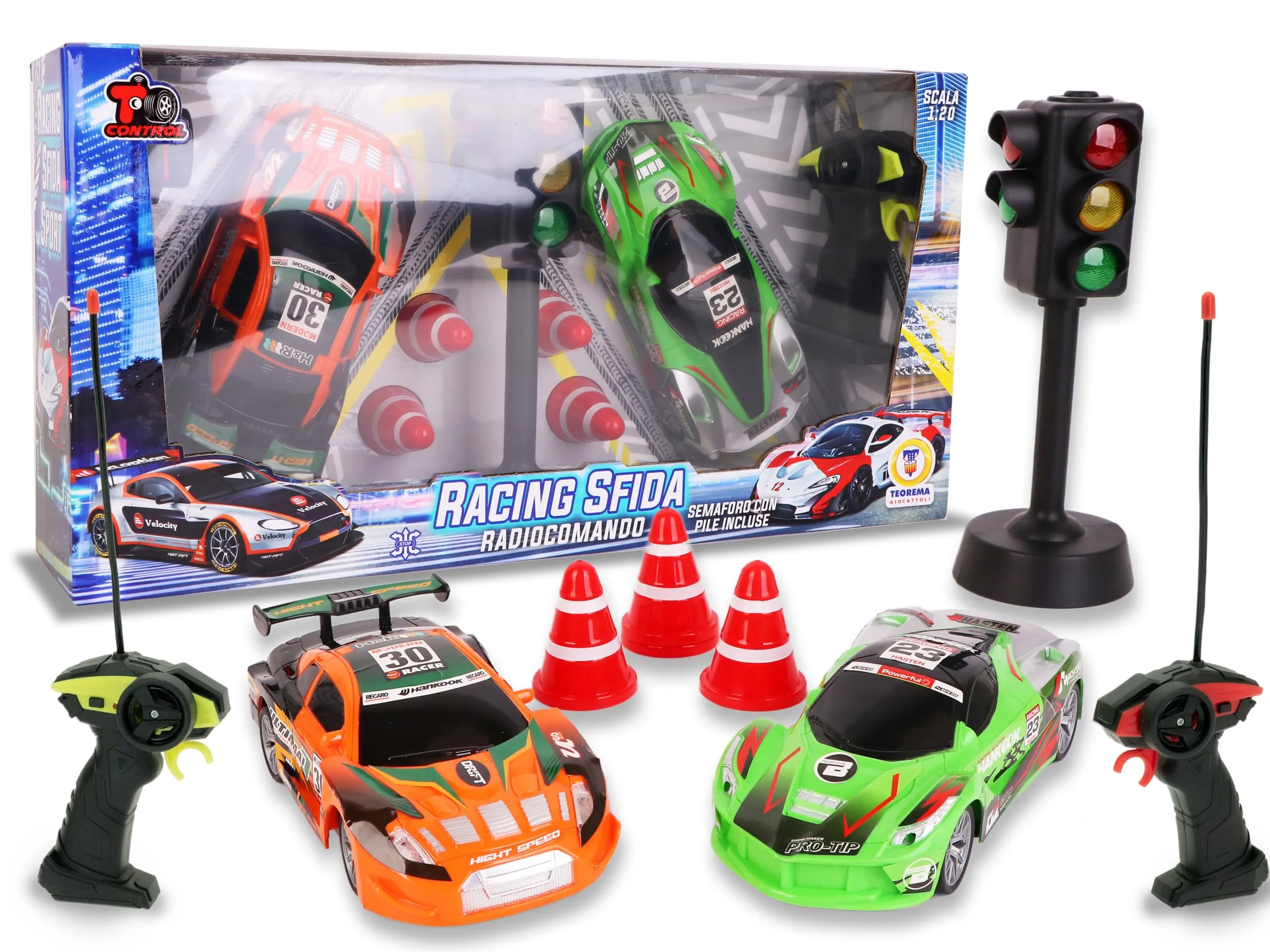 Teorema Giocattoli Set 2 Macchine Radiocomandate Racing Sfida