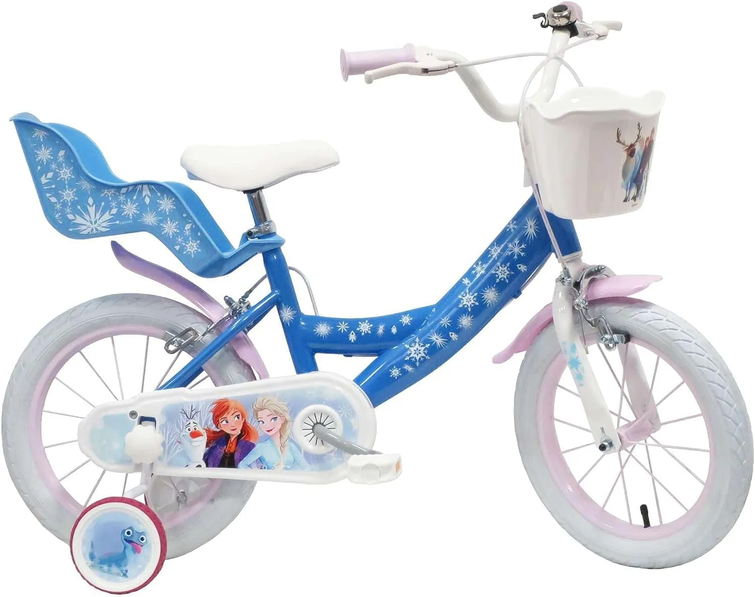 Bicicletta 16 Pollici Frozen Disney con Accessori e Stabilizzatori - Made in Italy