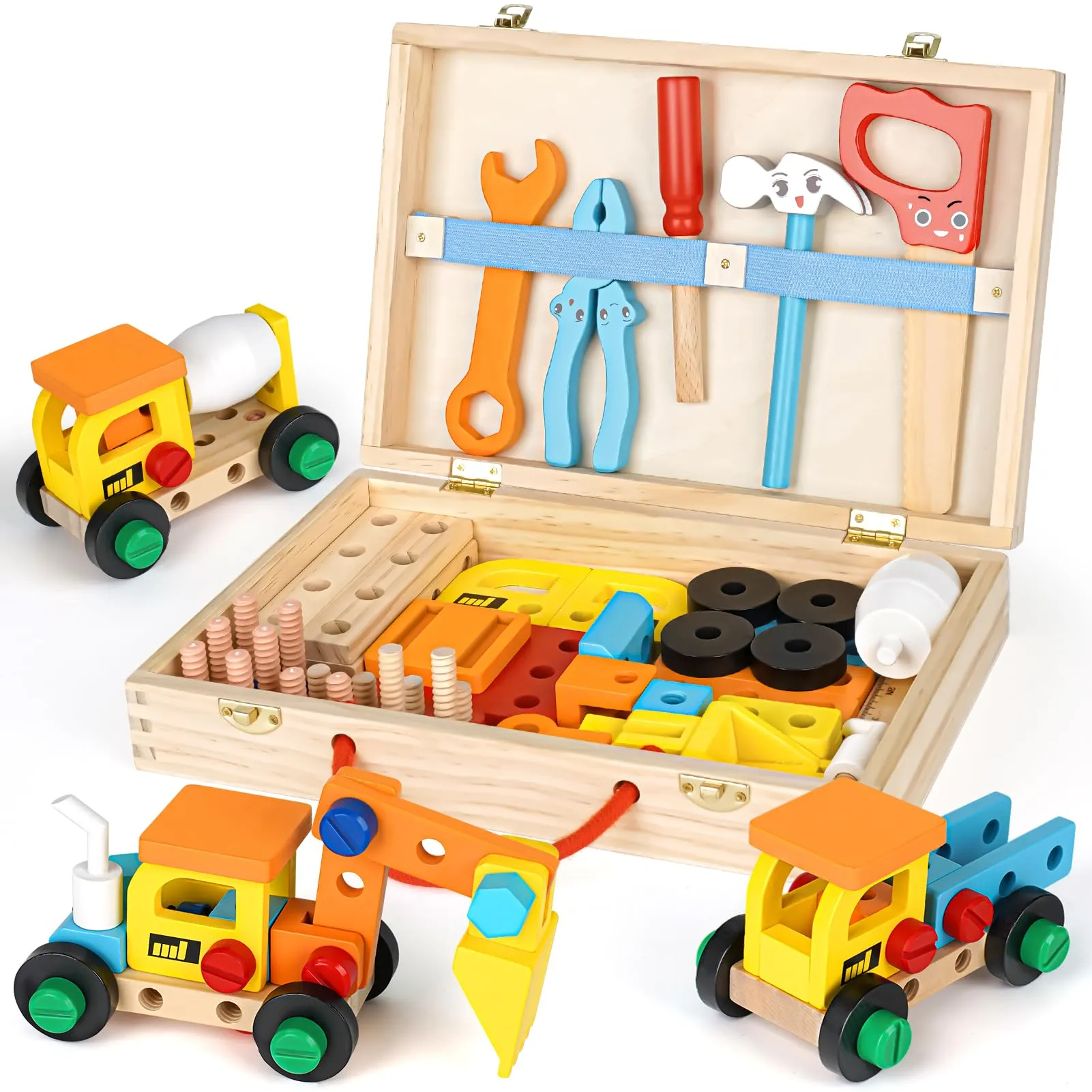 Vanplay Cassetta Attrezzi Bambini in Legno (53 Pezzi)