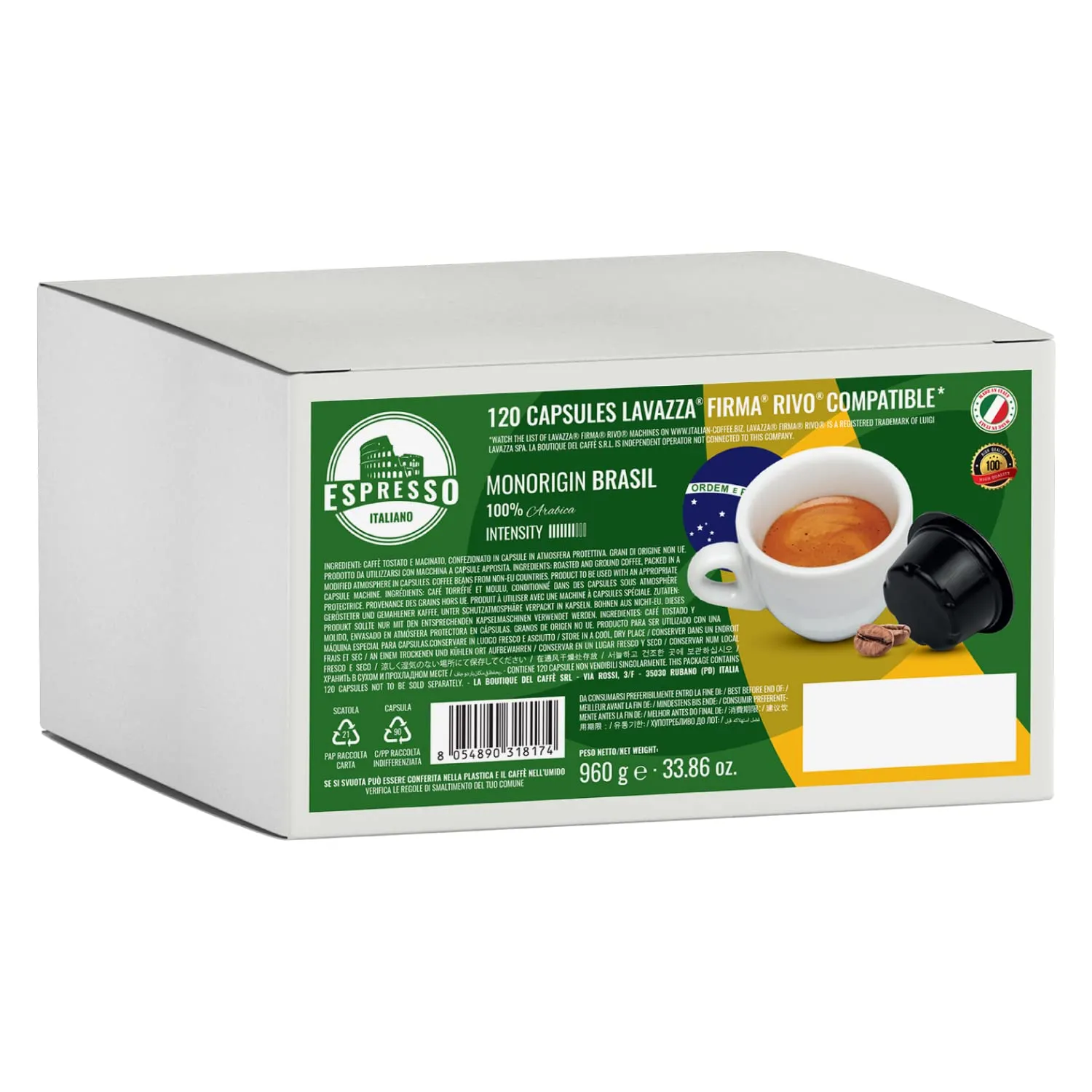 Espresso Italiano 120 Capsule Caffè Compatibile Lavazza Firma - Italian Coffee