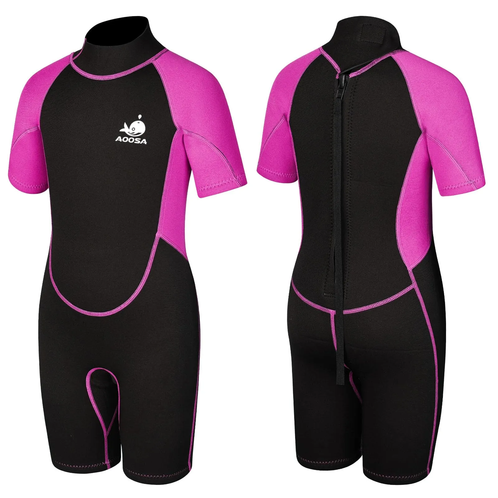 AOOSA Muta in Neoprene per Bambini, 2.5mm, Rosso Rosa, XL