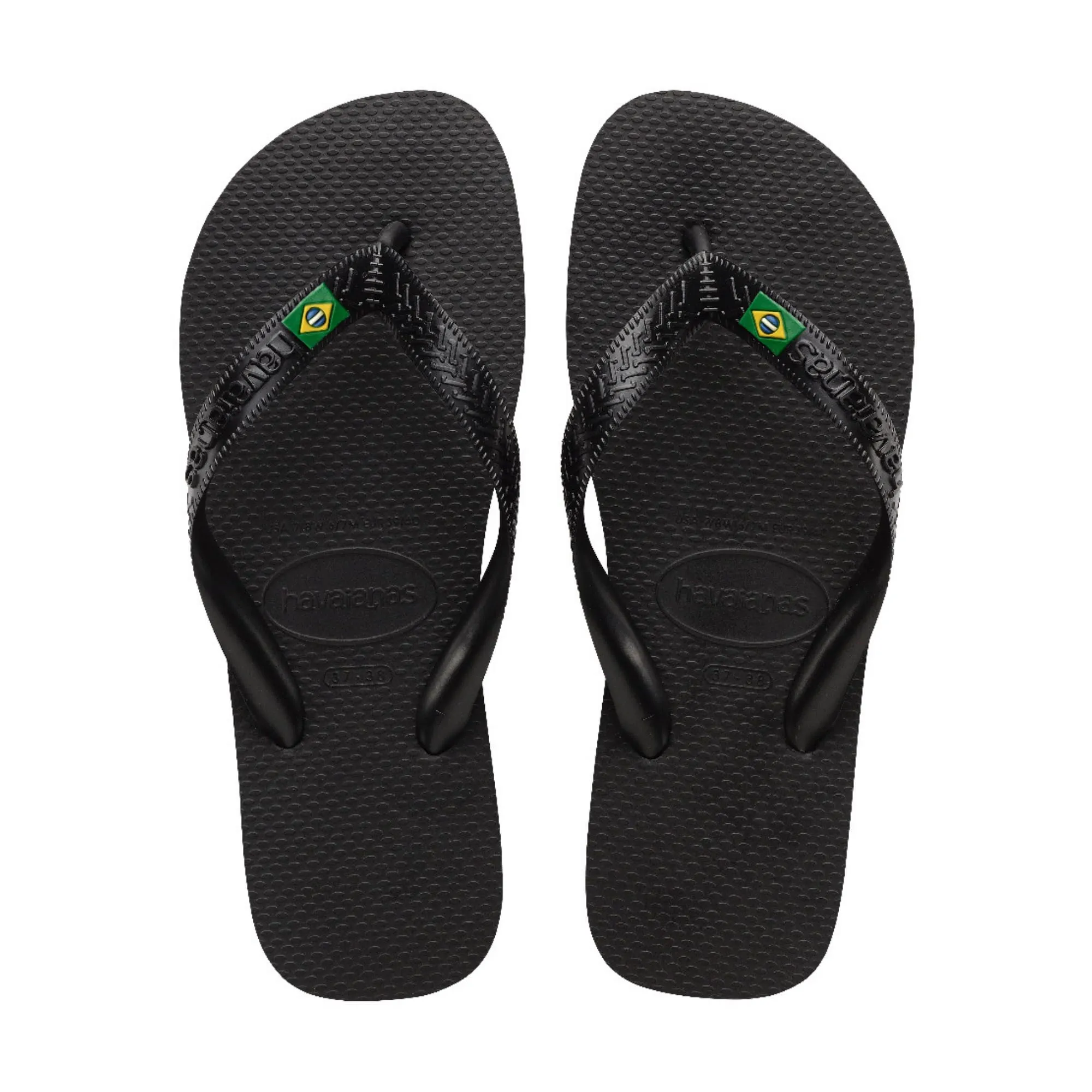 Havaianas Top Brasil Nero 41/42 EU - Infradito Unisex con Bandiera Brasiliana