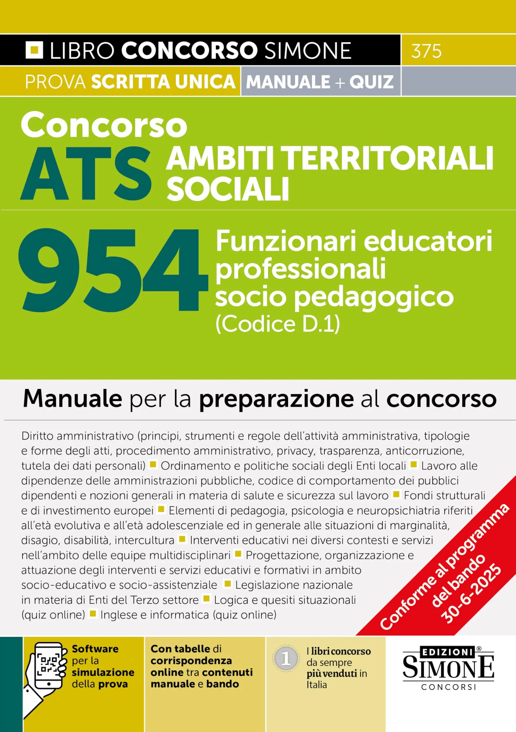Concorso ATS - 954 Funzionari educatori professionali socio pedagogico (Codice D.1) - Manuale di preparazione