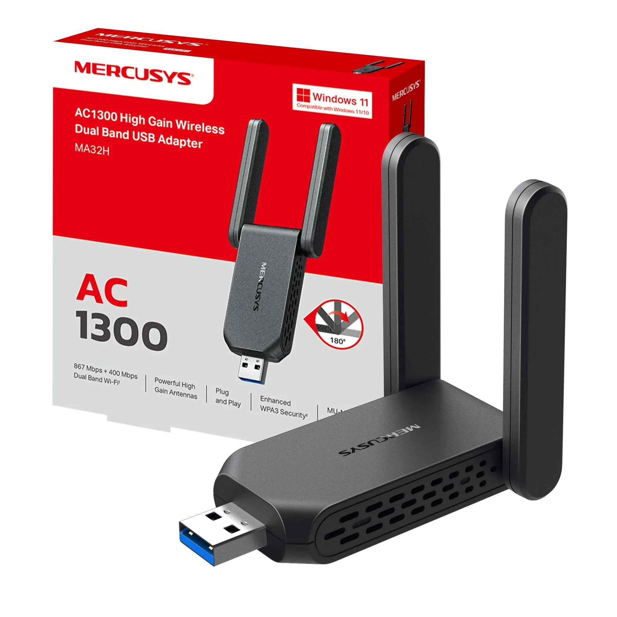 Mercusys MA32H Chiavetta WiFi USB AC1300