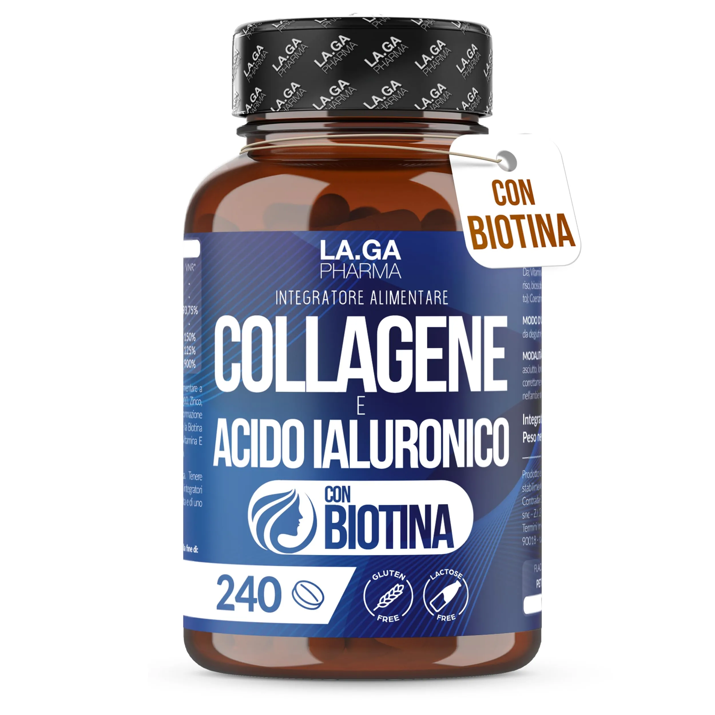 Collagene e Acido Ialuronico con Biotina - Integratore Made in Italy