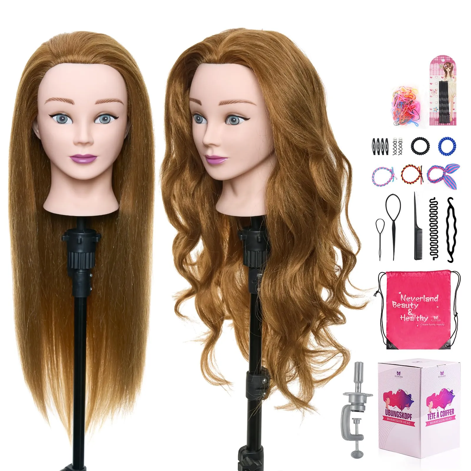 Neverland Testa per Parrucchieri 24" 50% Capelli Veri