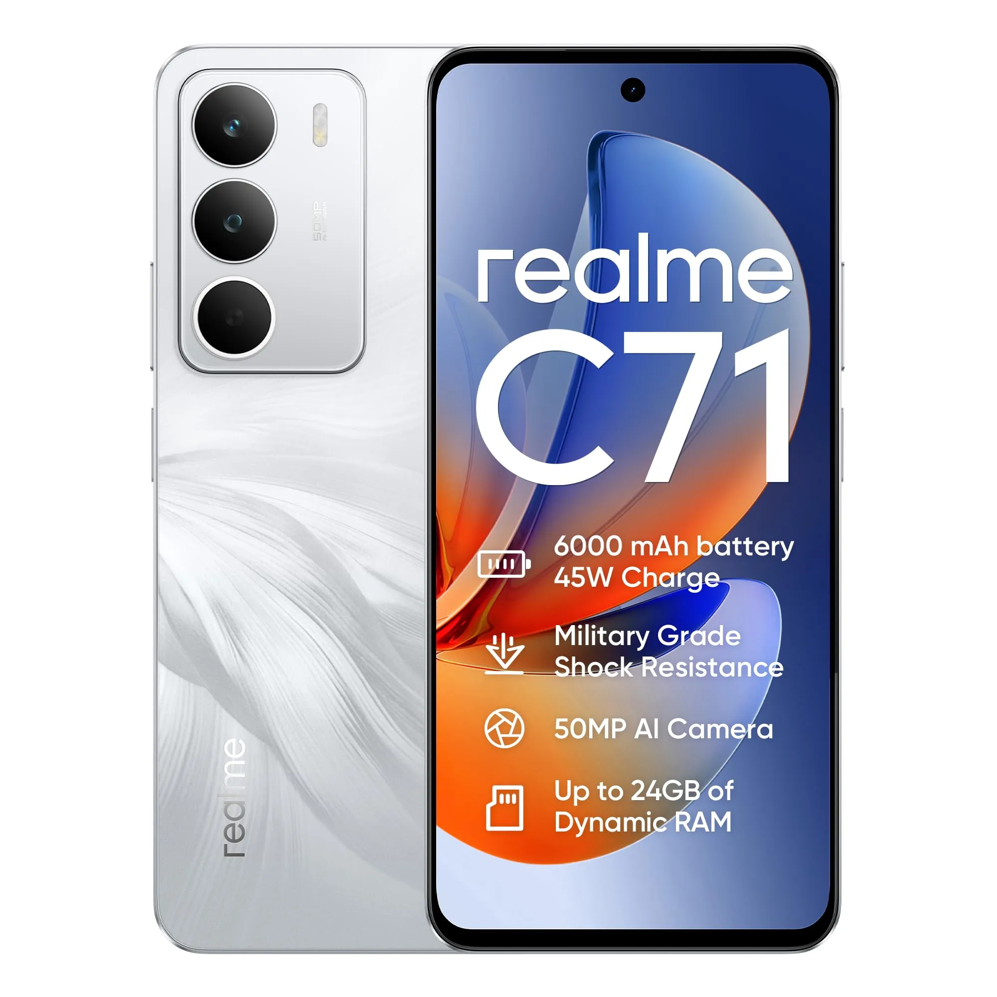 Realme C71 Smartphone 4G (6+128GB) Bianco