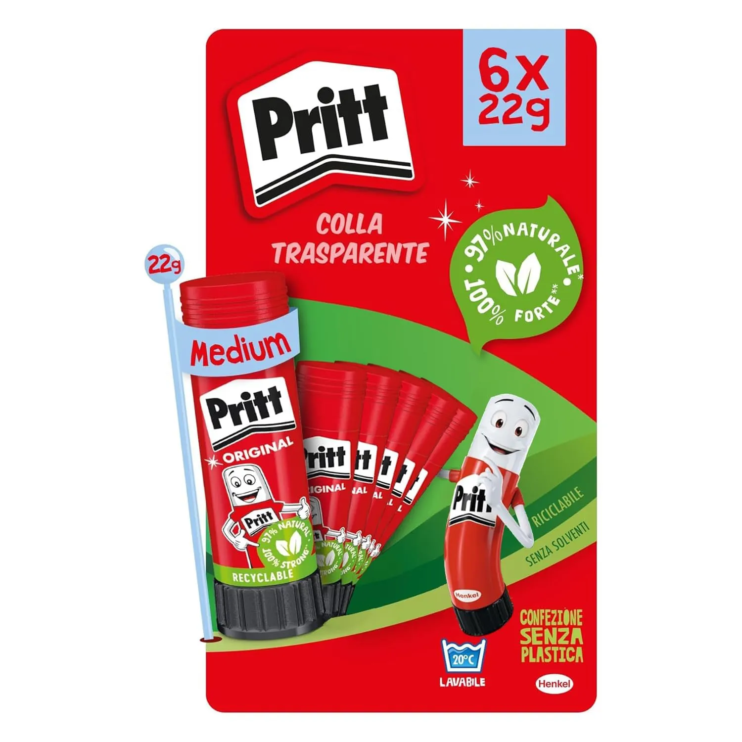 Pritt Colla Stick - 6 x 22g: L'alleato perfetto per creatività e precisione