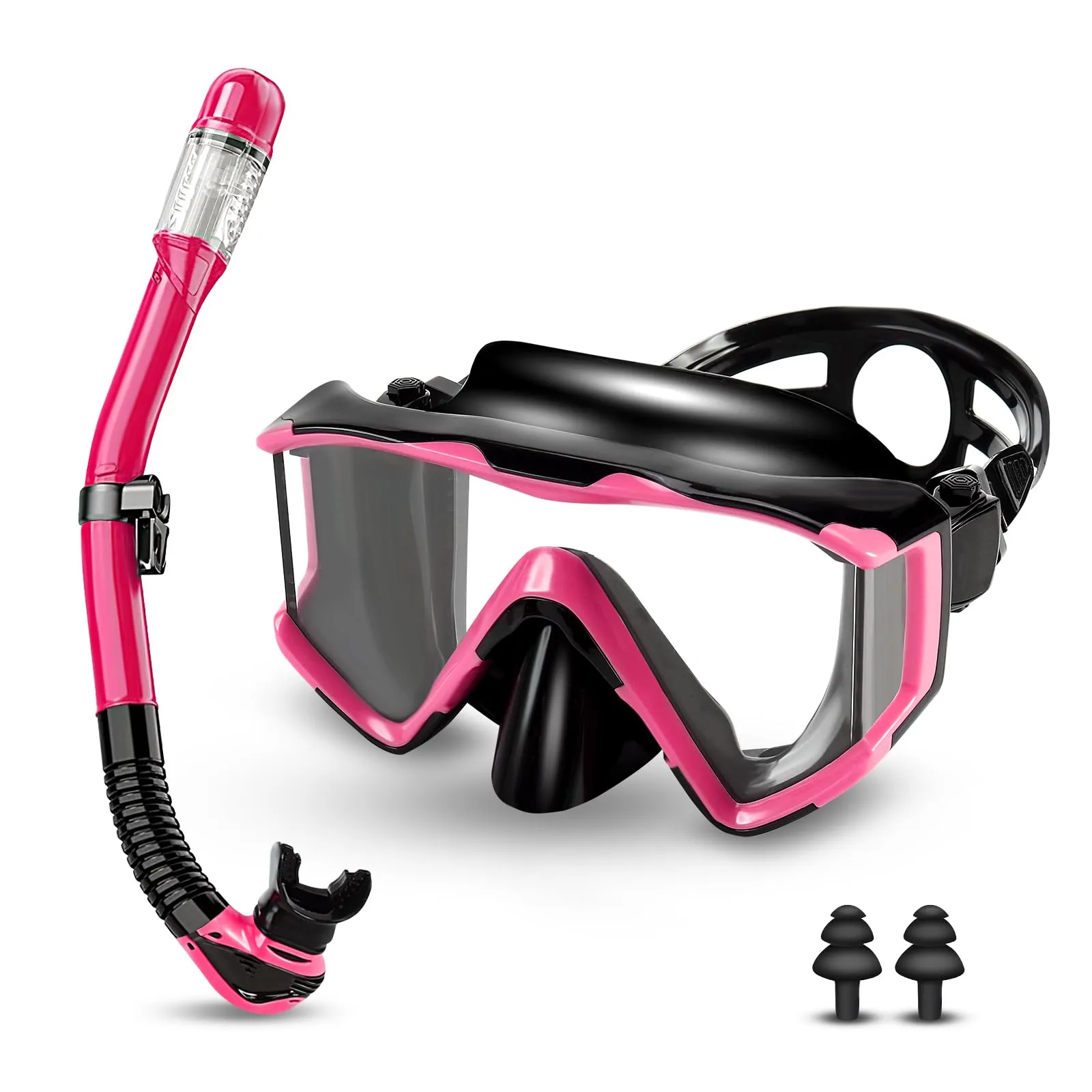 Set Snorkeling Adulti Panoramico Noir/Rose
