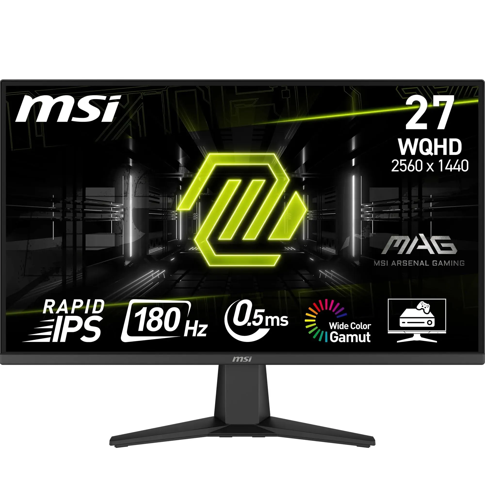 MSI MAG 275QF Monitor Gaming 27" WQHD - IPS (2560 x 1440) WQHD, 180Hz / 0.5ms, Adaptive-Sync, Rapid IPS - DP 1.4, HDMI 2.0b