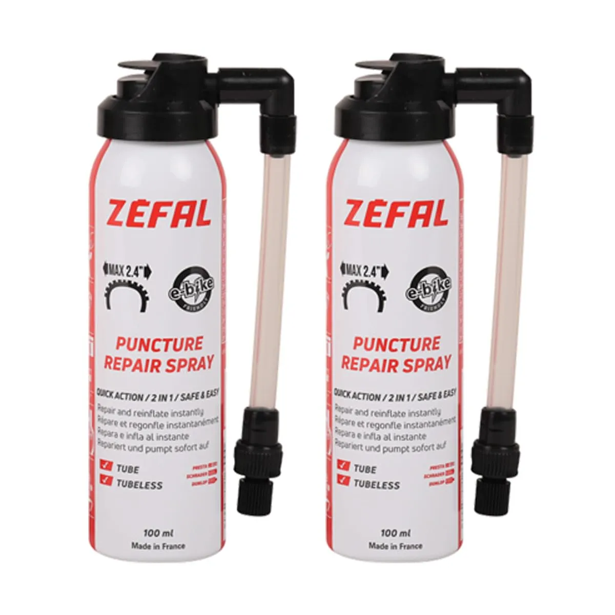 ZEFAL Pack Repair Spray 2 x 100ml - Bombolette Ripara Gomme Bici