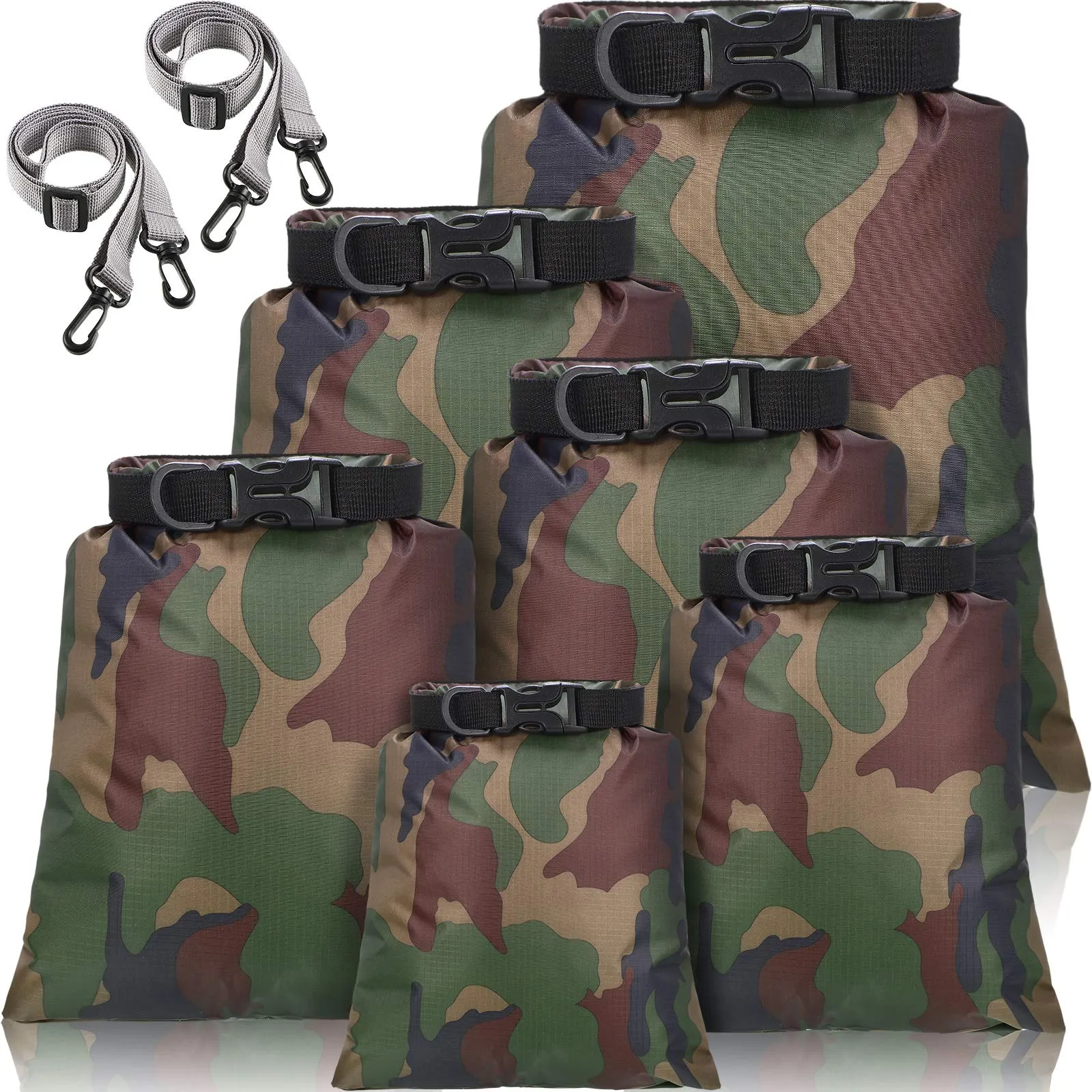 Shappy Set di Borse Asciutte Impermeabili Mimetico - 6 Pezzi