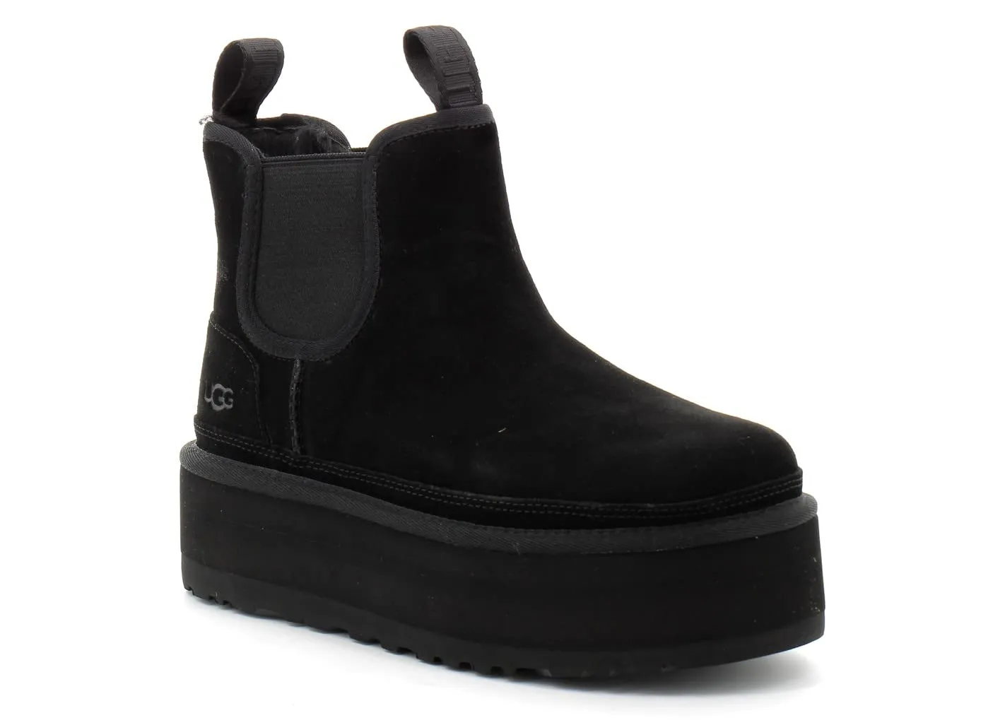 UGG Neumel Platform Chelsea - Stivali Donna in Pelle Scamosciata Nera