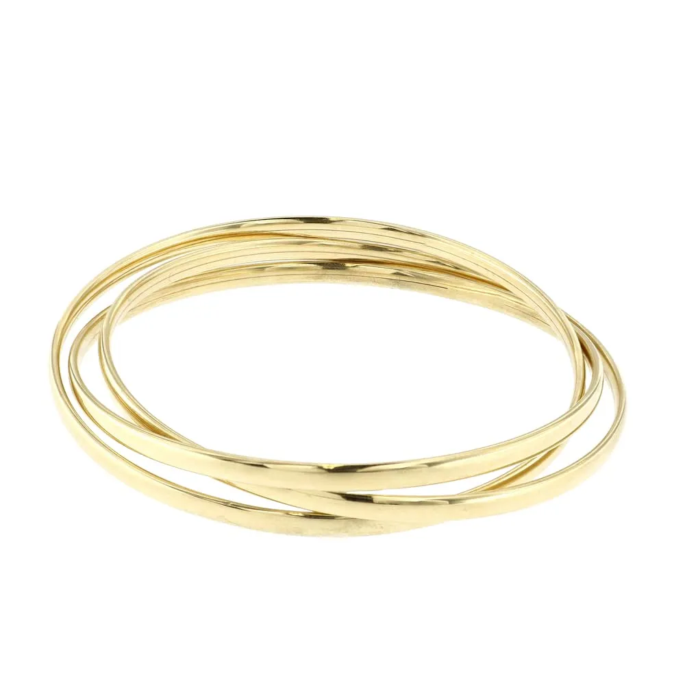 Linea Italia Gioielli - Bracciale Da Donna In Argento 925 Placcato Oro con Tre Cerchi Intrecciati