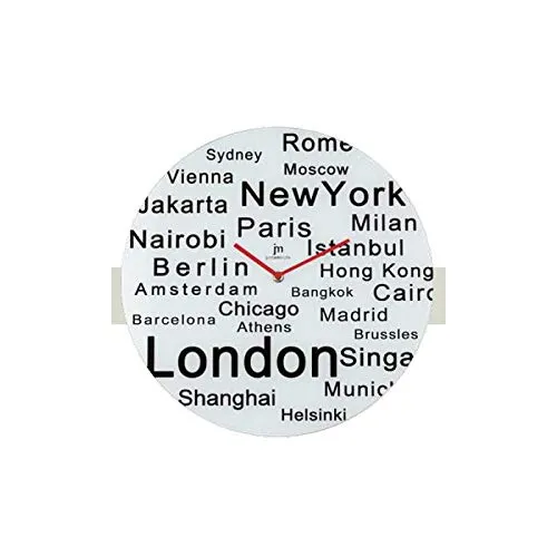 Lowell Justaminute 14868 Orologio da Parete Quartz Cerchio Nero e Bianco