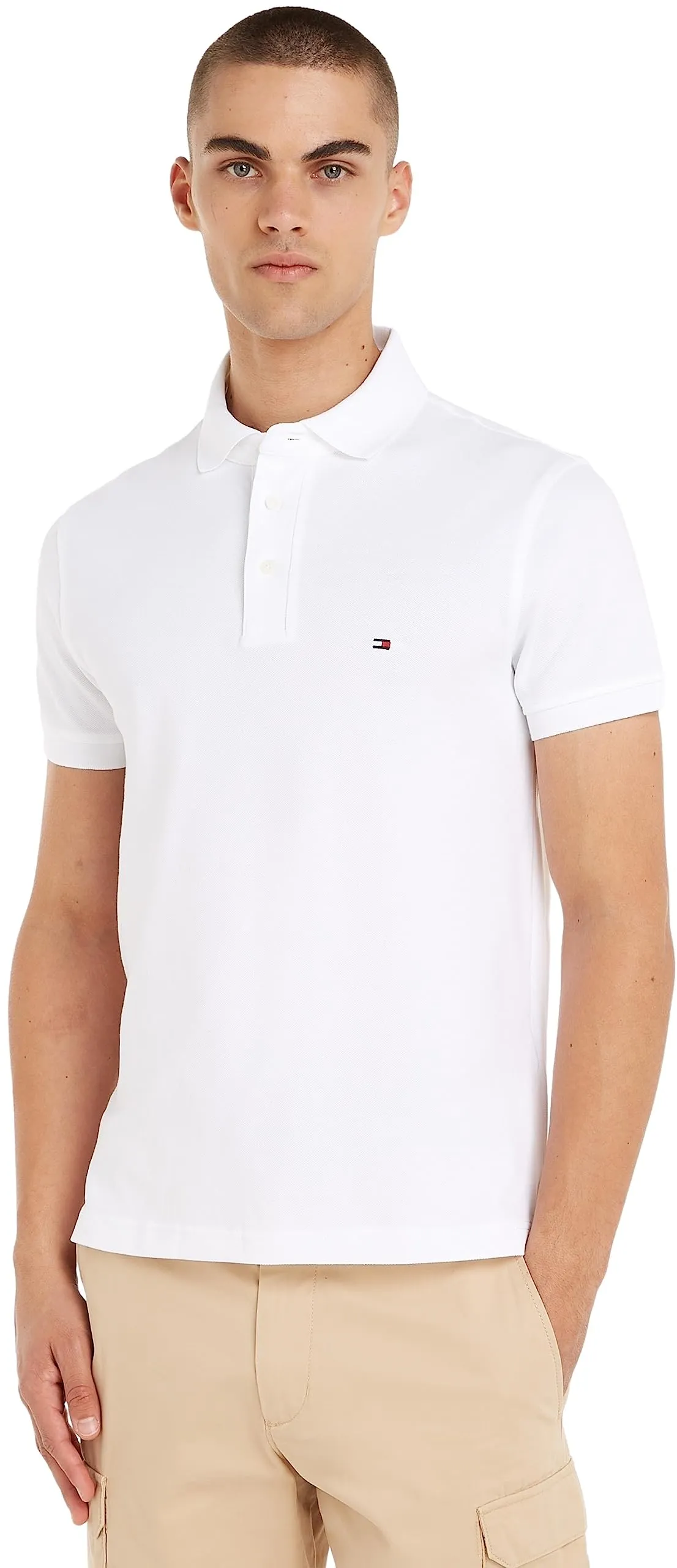 Tommy Hilfiger Polo Uomo 1985 Slim Fit Bianca