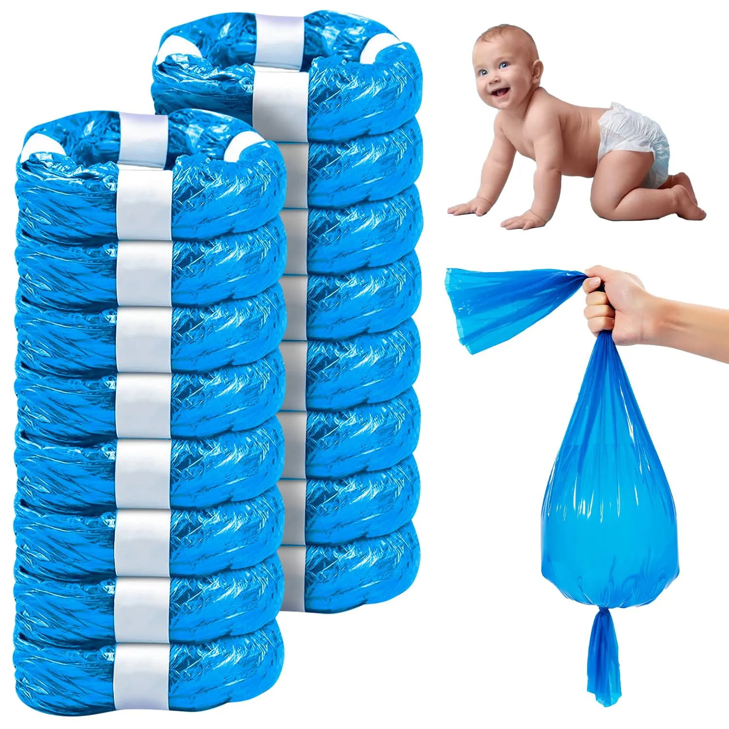 16 Ricariche Mangiapannolini Compatibili con Tommee Tippee Sangenic Tec, Simplee Sangenic, Twist & Click e LitterLocker - Profumate al Talco