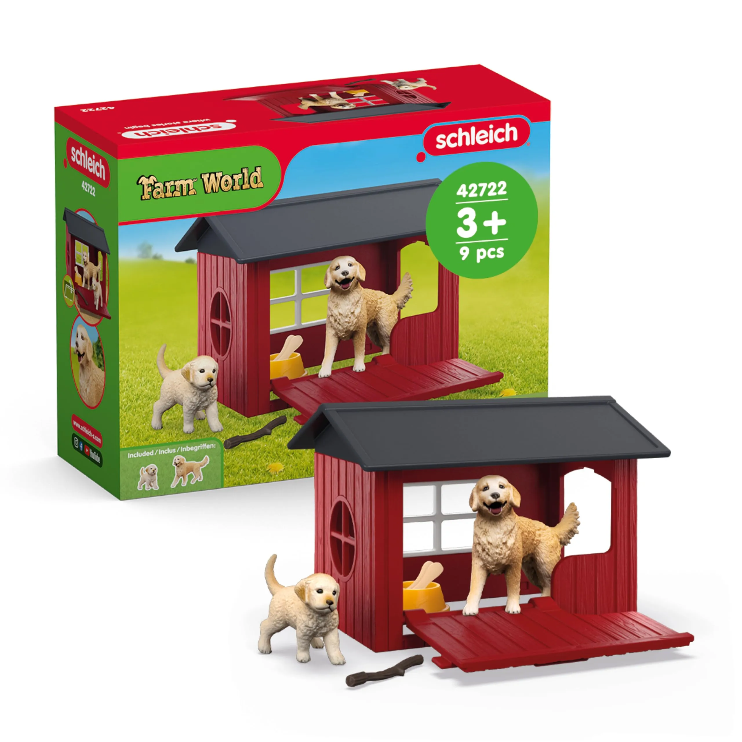 Schleich 42722 - Casetta per Cani con Golden Retriever