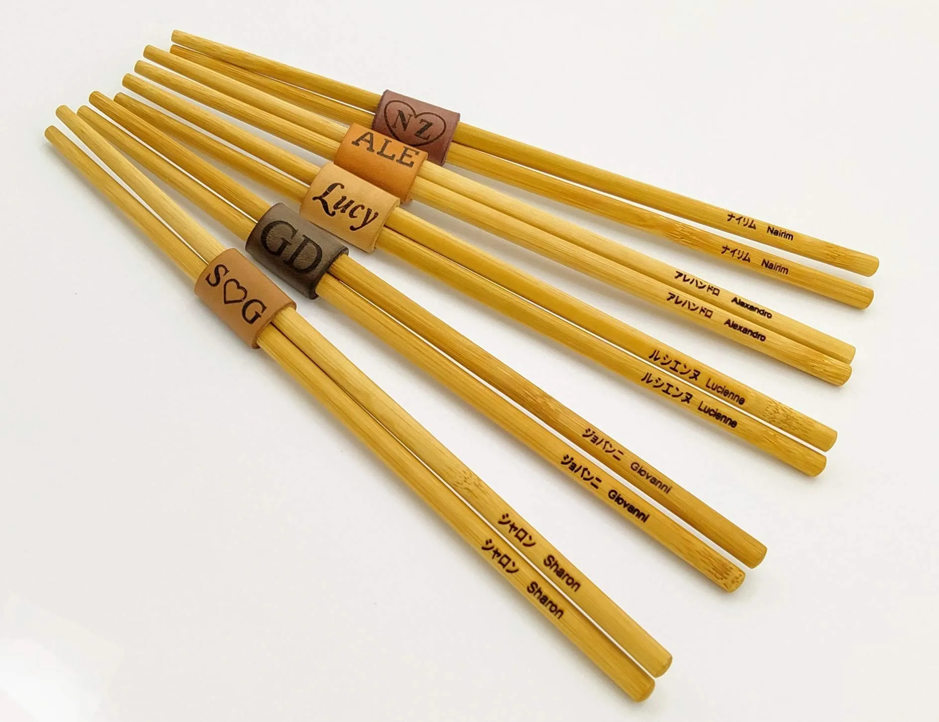Bacchette Sushi Personalizzate in Bambù con Custodia in Pelle - Elegante Idea Regalo