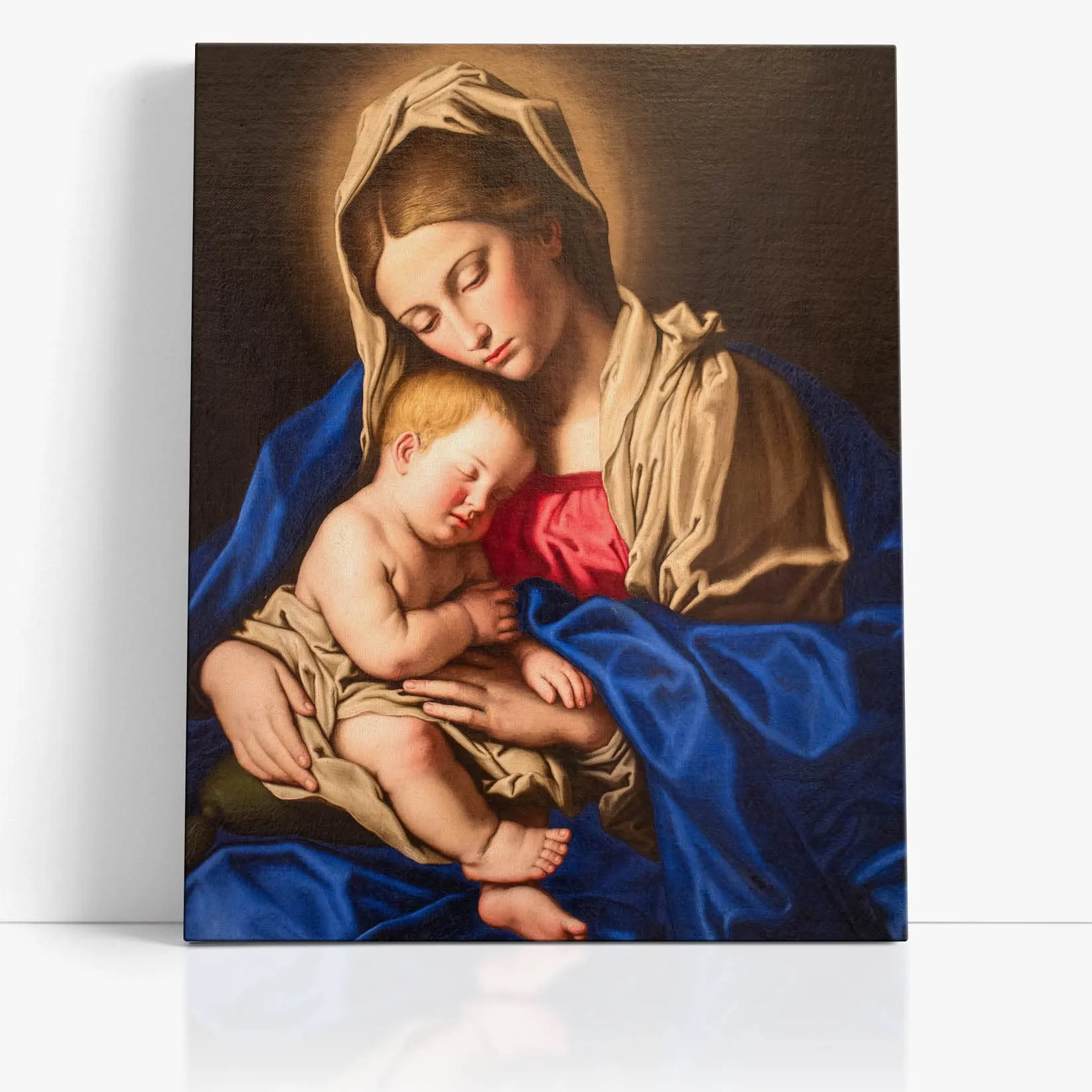 Quadro Madonna col Bambino del Sassoferrato su Tela - Eleganza e Devozione