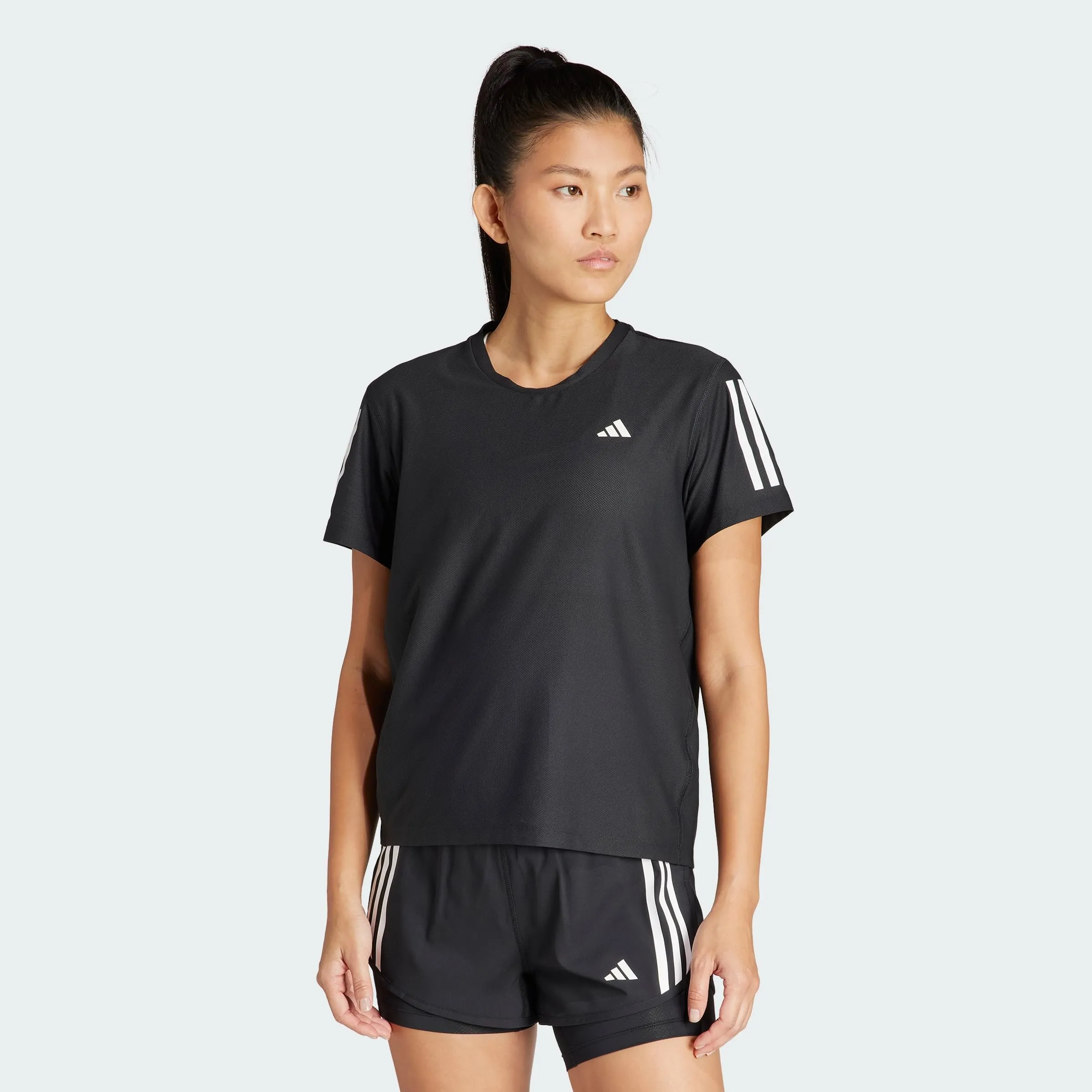 Adidas Own The Run Base Tee Donna - Nero Riflettente