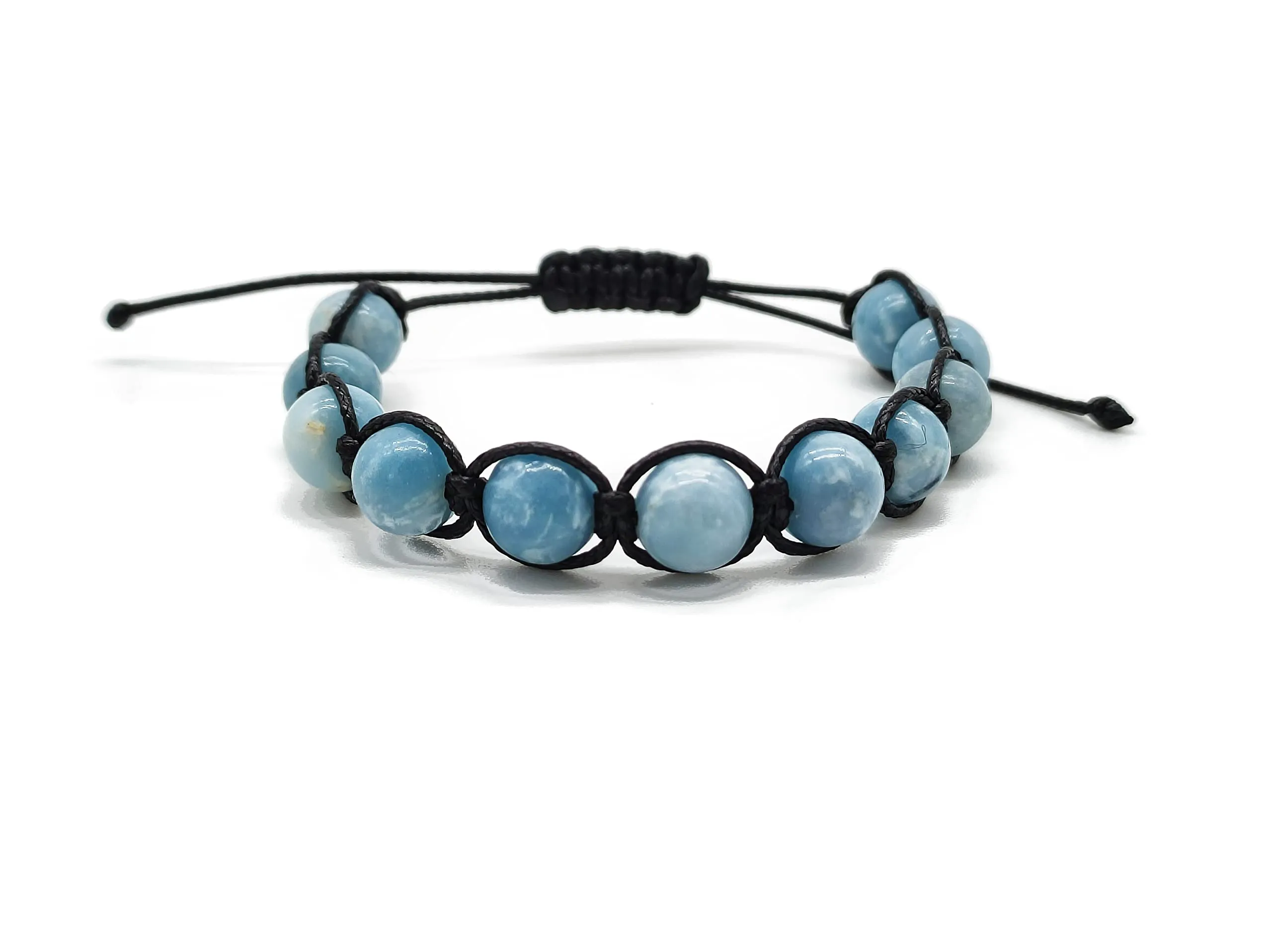 Bracciale Shamballa Unisex in Larimar: Armonia e Benessere al Tuo Polso
