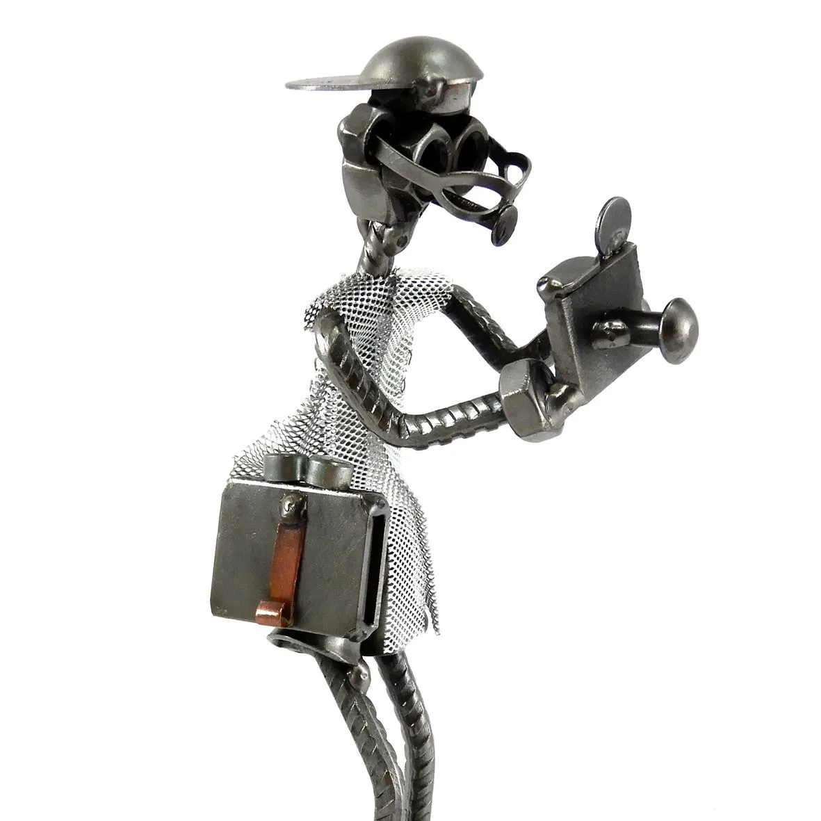 Fotografo in Metallo con Viti Bulloni Chiodi - Metal Idea - Idea Regalo Originale Artigianale