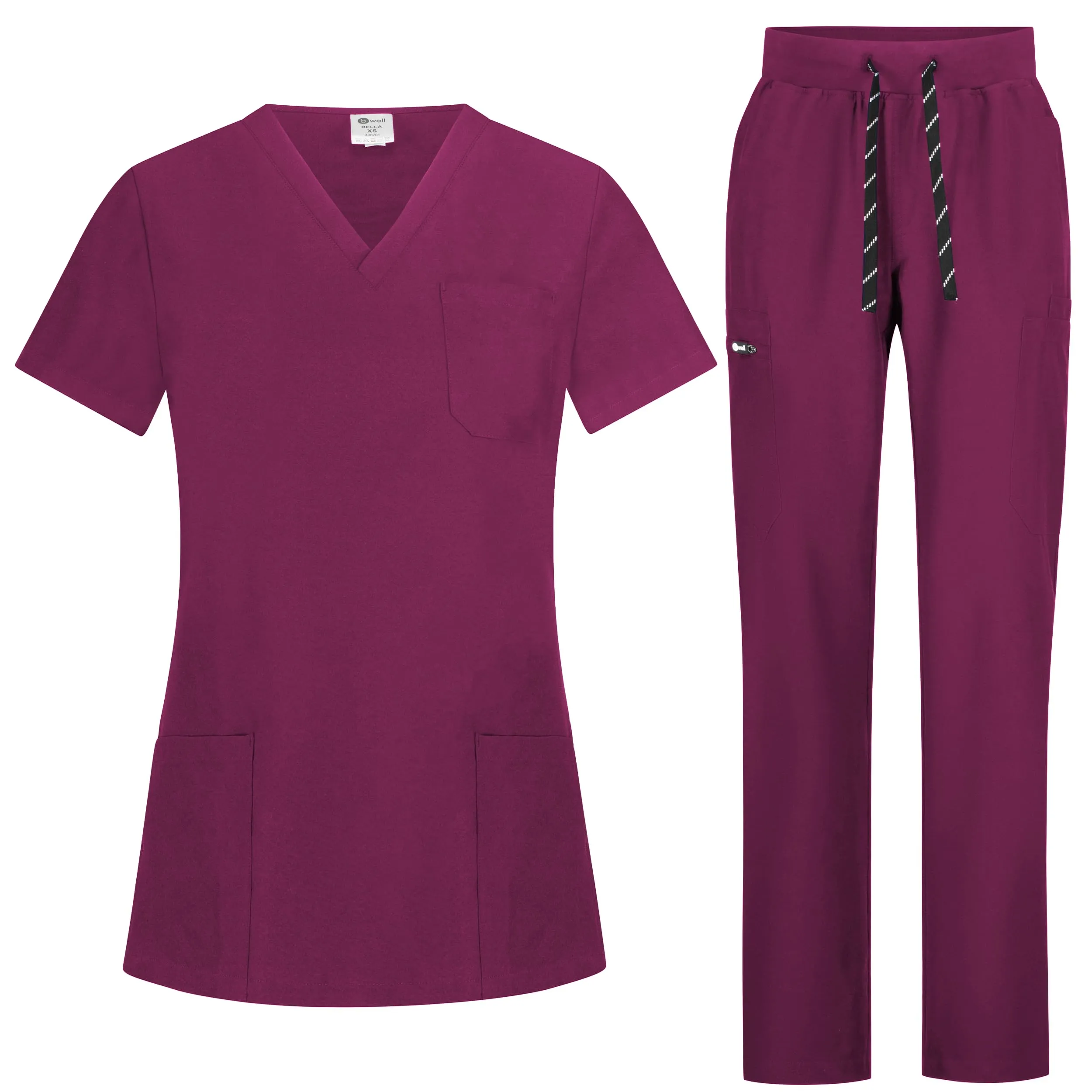 B-well Bella Divisa Sanitaria Donna Elastica Vino