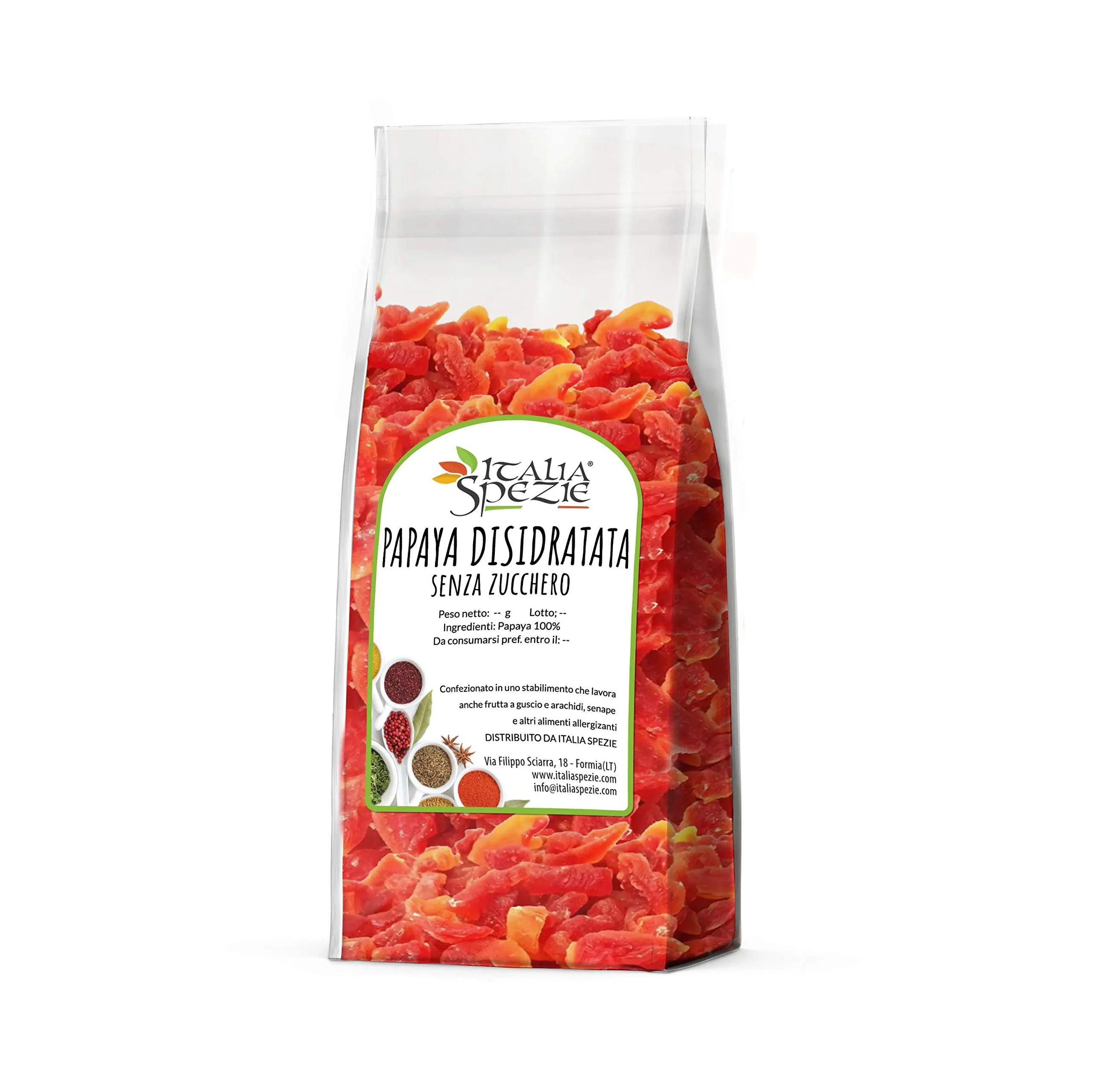 Papaya Disidratata Senza Zucchero Aggiunto - 1 kg - Italia Spezie
