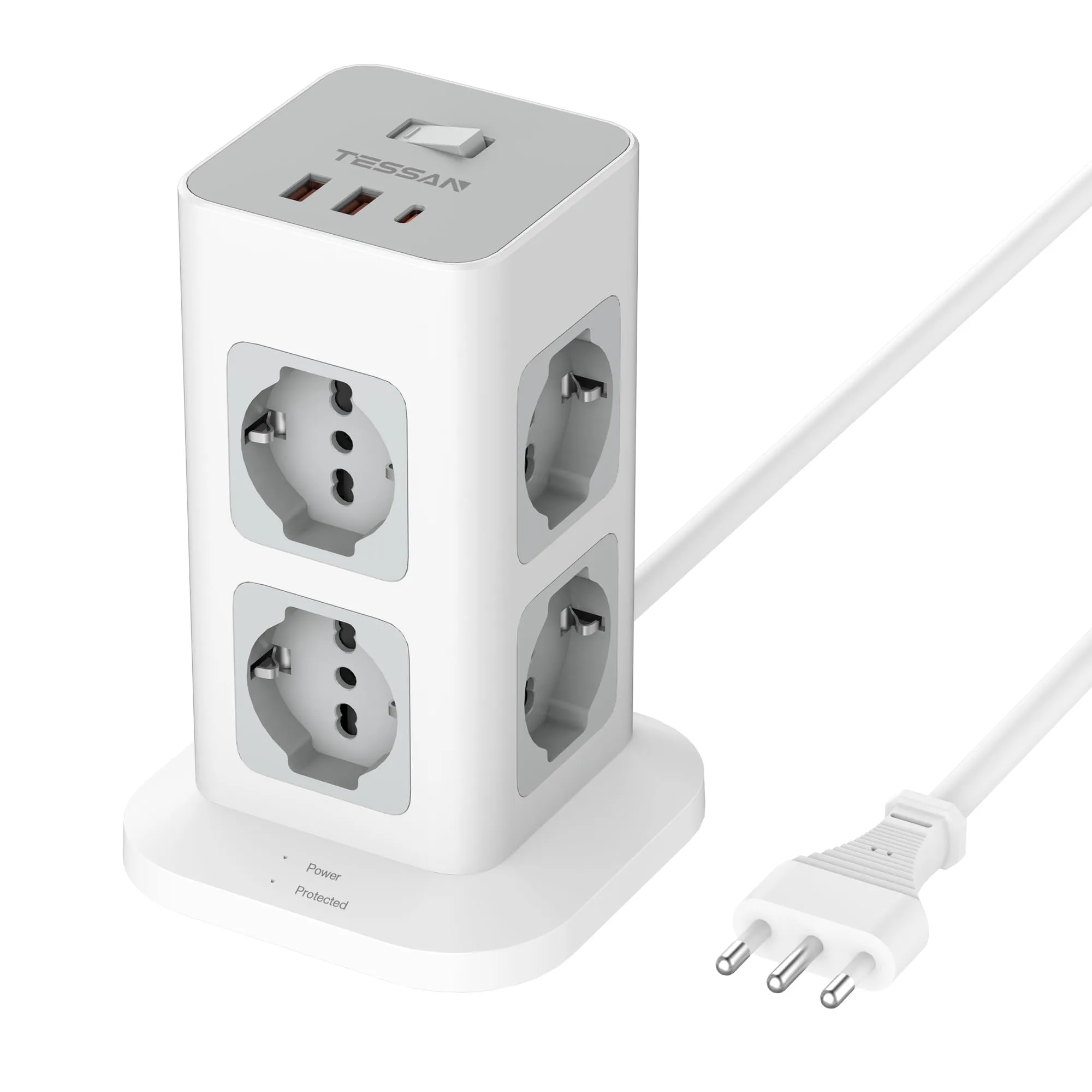 TESSAN Ciabatta Multipresa con USB 20W