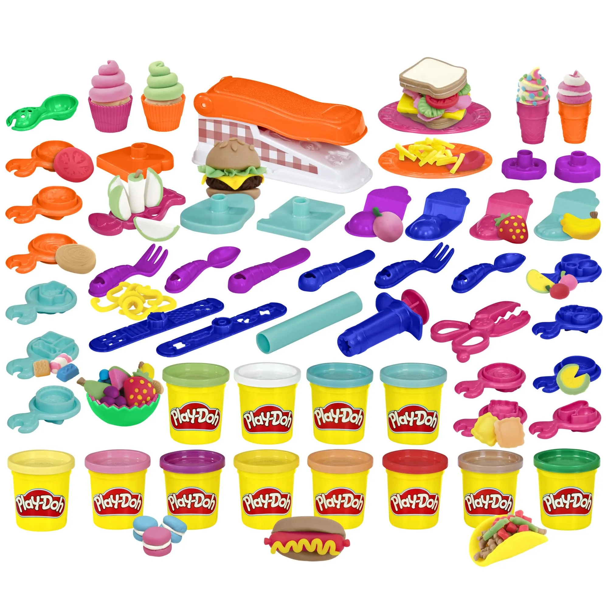 Play-Doh Kitchen Creations Fun Factory Playset con 12 Vasetti e 42 Strumenti