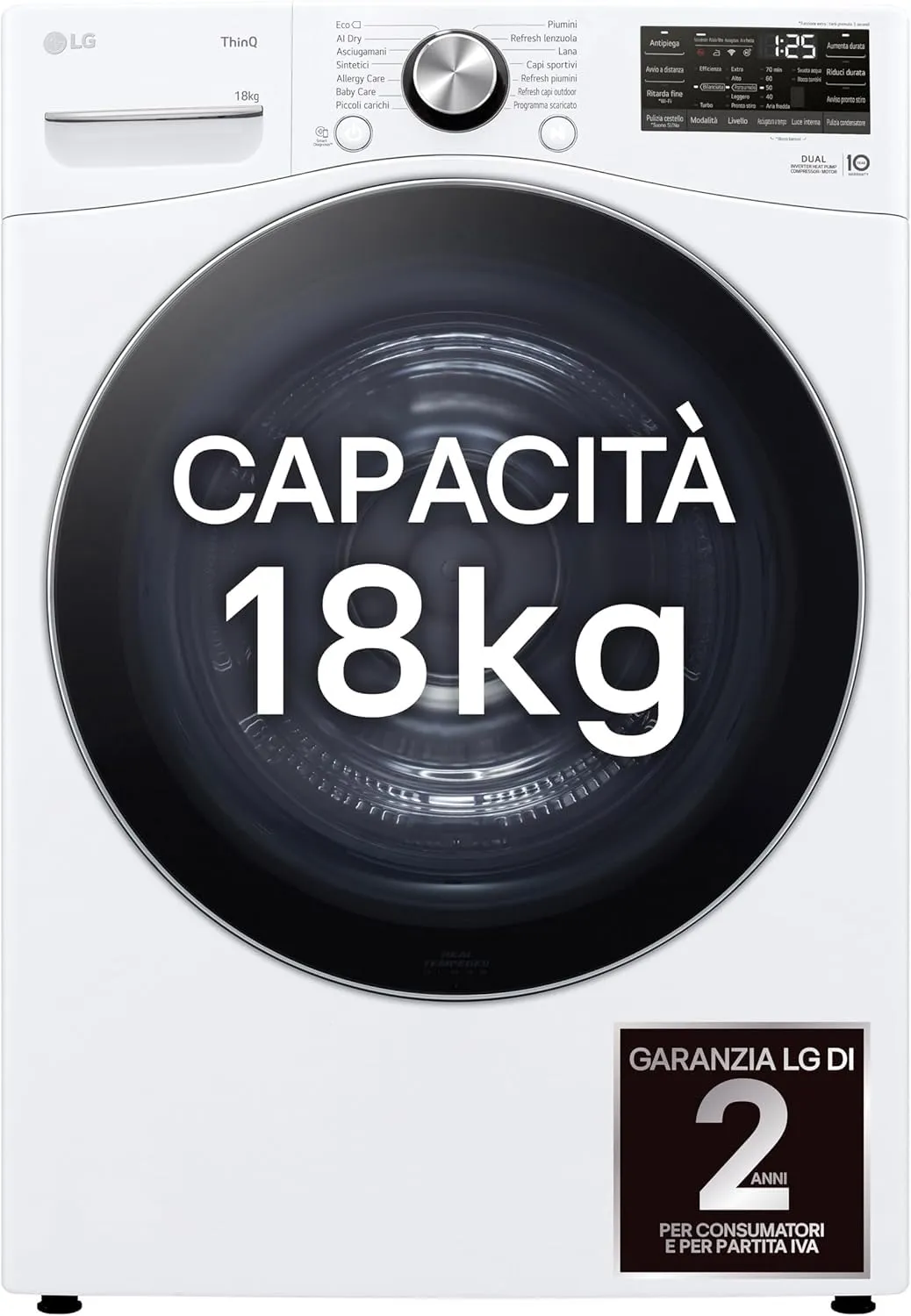 LG RH18U8AVCW Asciugatrice Smart 18kg