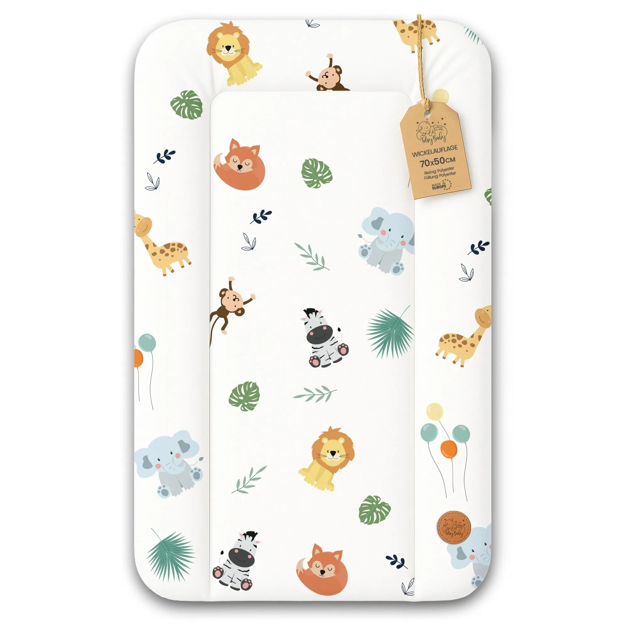Fasciatoio Neonato Portatile Safari 70x50 cm - Impermeabile e Lavabile