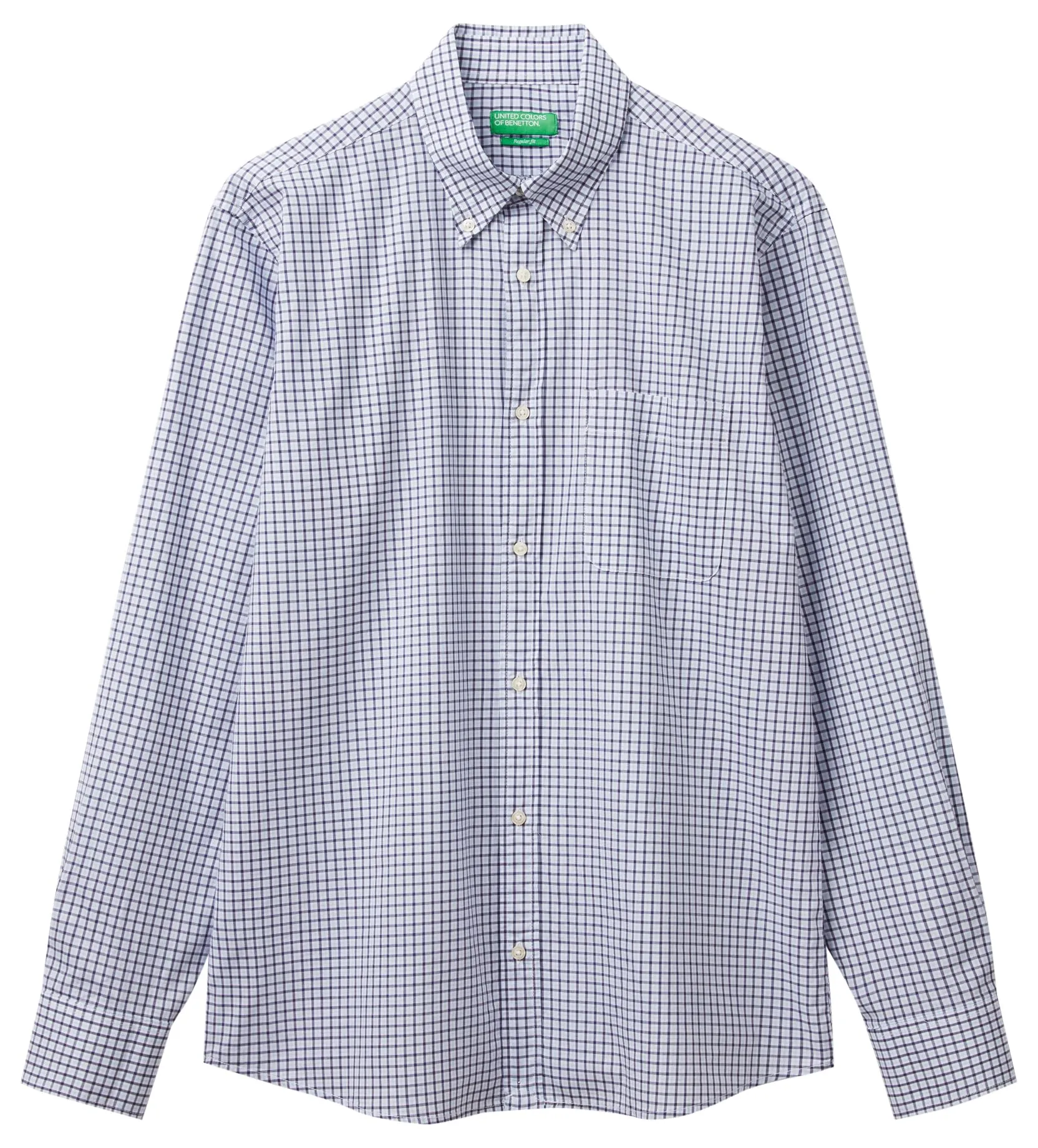 United Colors of Benetton Camicia Check in Cotone Organico