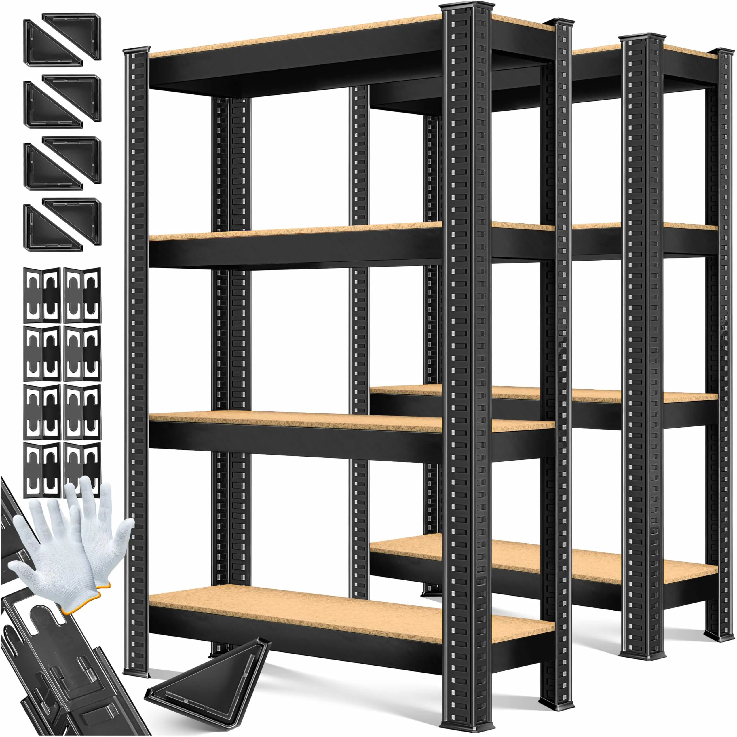 MASKO® Set di 2 Scaffali in Metallo a 5 Ripiani - Soluzione Robusta e Versatile per l'Organizzazione