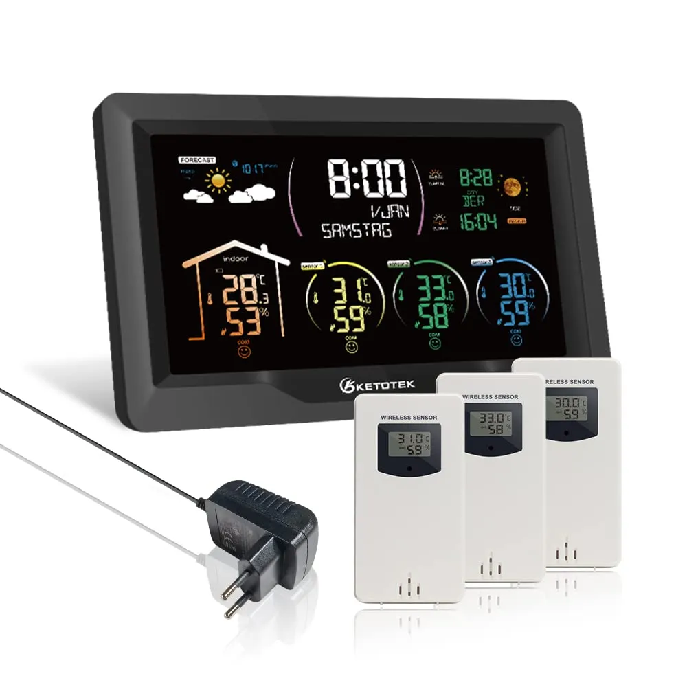 Stazione Meteo Wireless KETOTEK con 3 Sensori Esterni