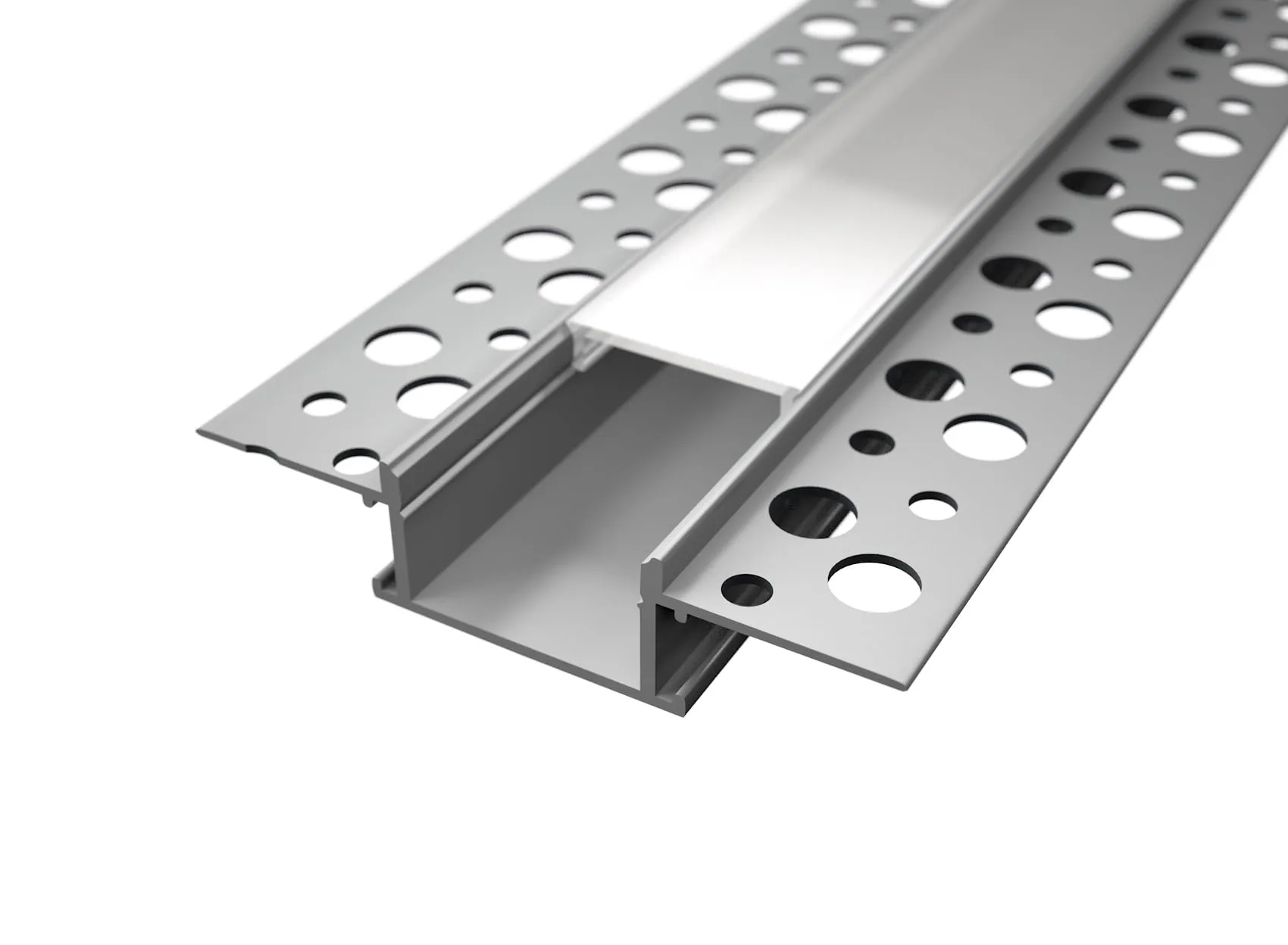Profilo in Alluminio da 2 mt per Incasso a Scomparsa in Cartongesso con Cover Opaca - Serie ALFA