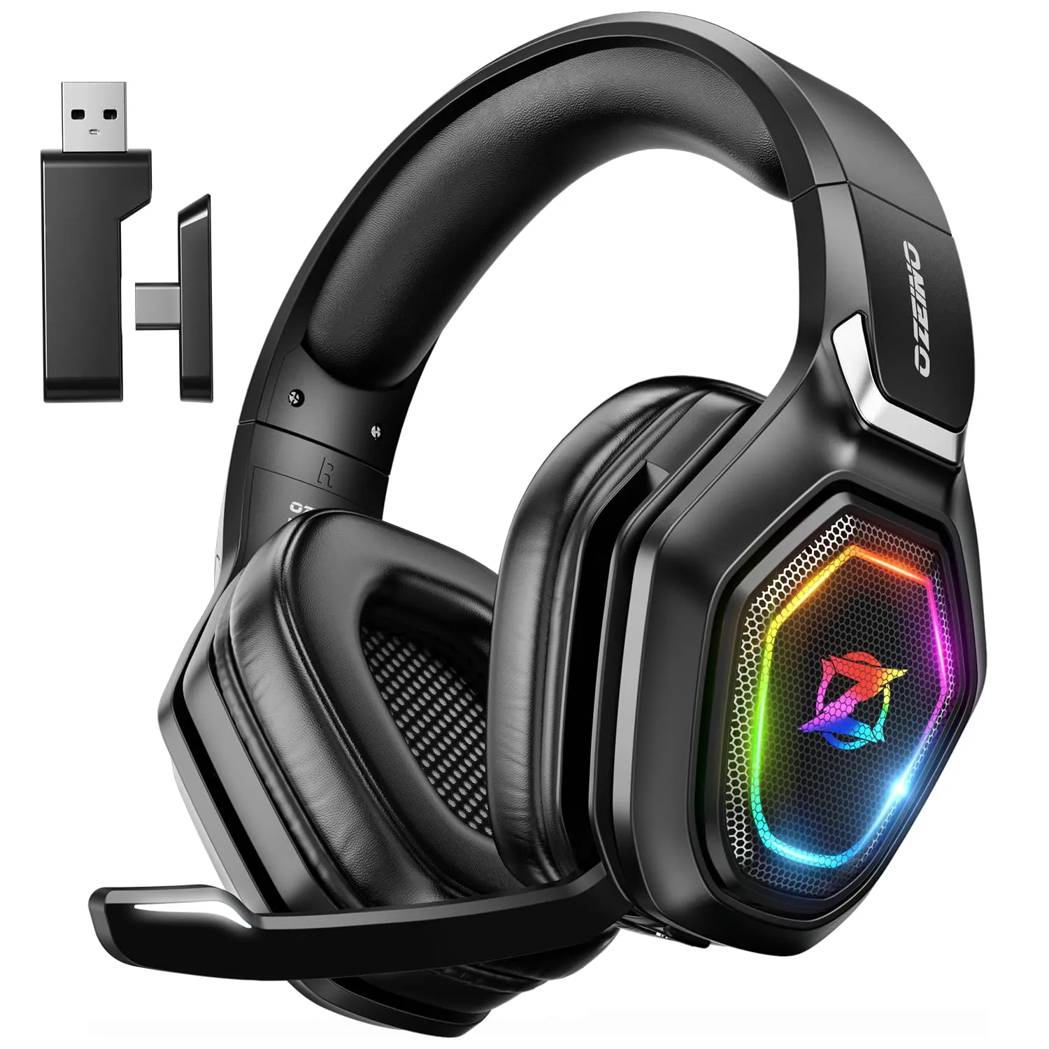 Ozeino Cuffie Gaming Wireless con Microfono 2,4 GHz