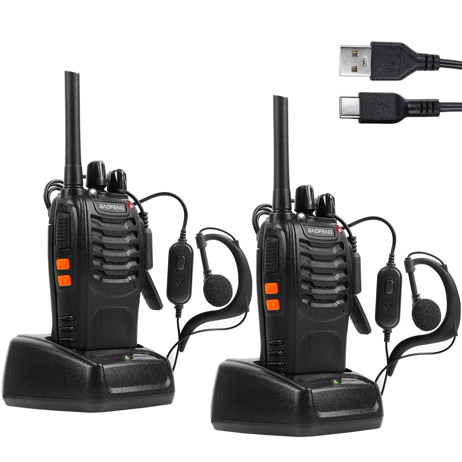 Walkie-Talkie PMR446 Ricaricabile Lunga Distanza 16 Canali VOX