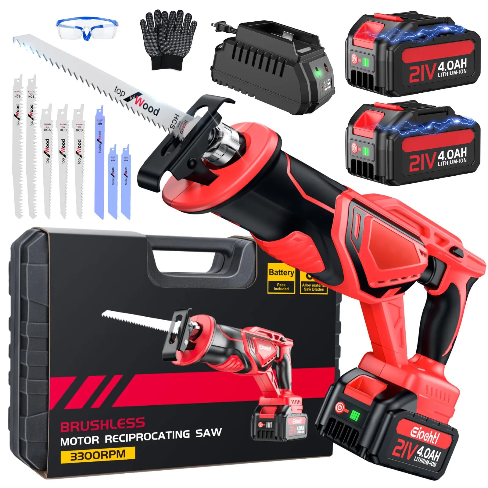 Sega a Gattuccio a Batteria con Motore Brushless e Set di Lame Versatile