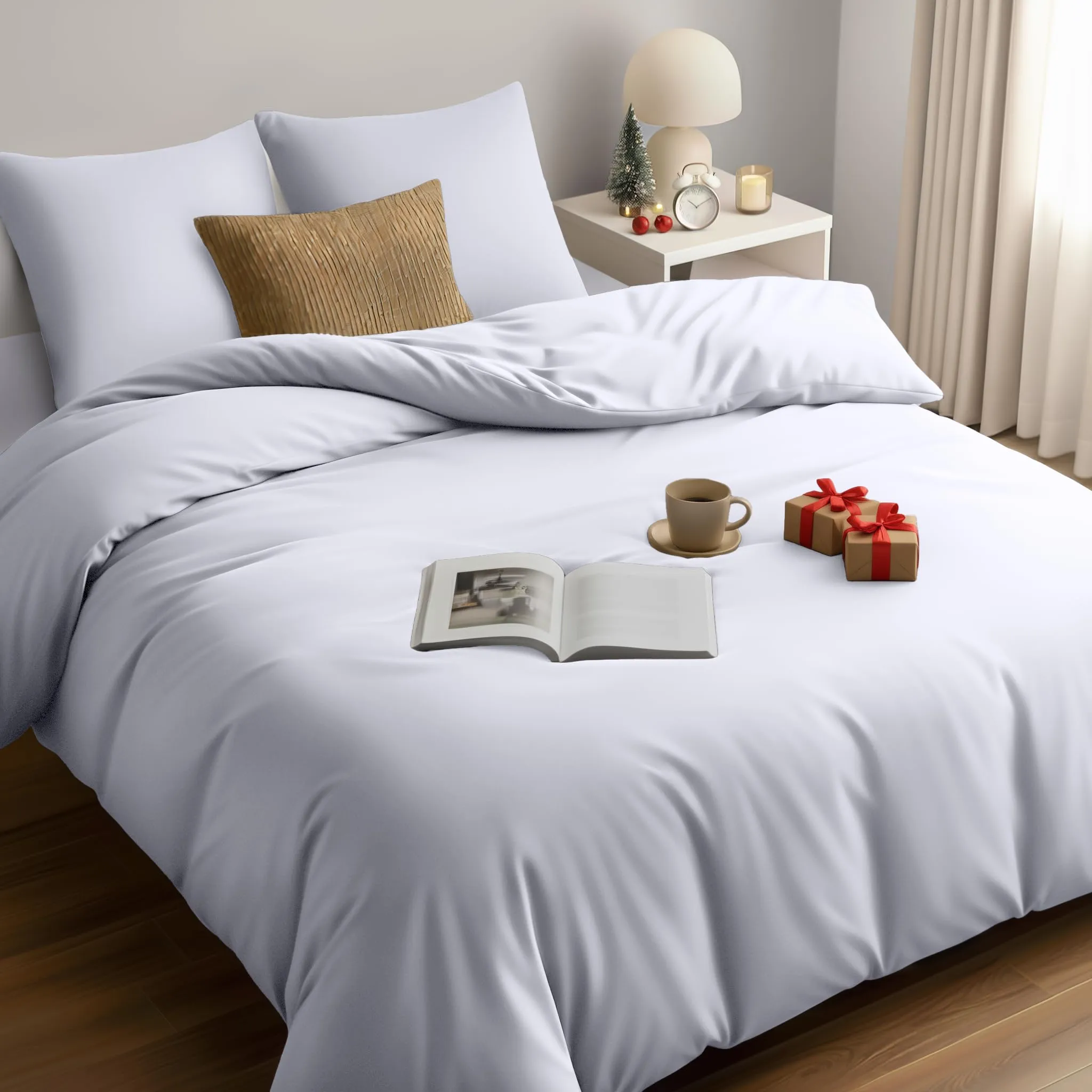 Utopia Bedding Copripiumino Matrimoniale Bianco 240x220 cm con Federe